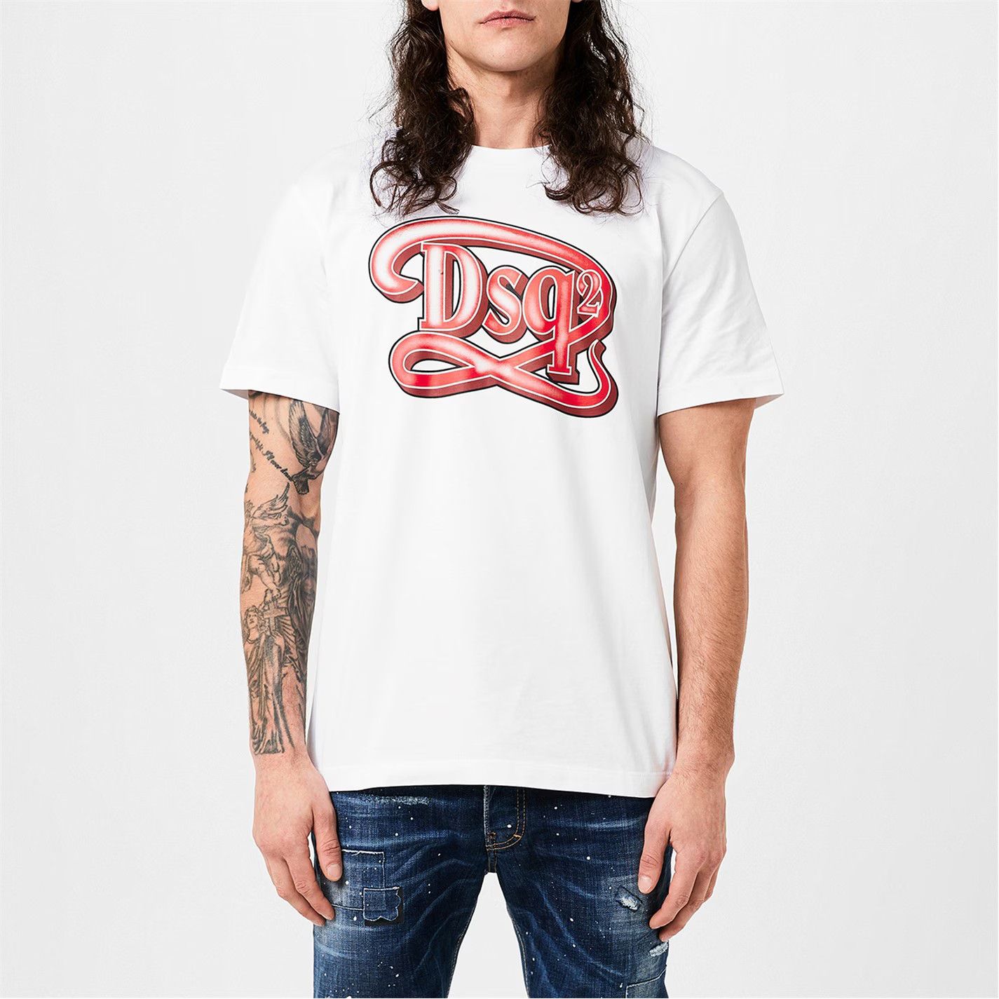 Dsquared2 o1g2r1mq0426 Logo Print T-Shirt in White Size US XL / EU 56 / 4 - 2 Thumbnail