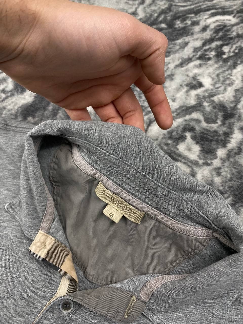 Burberry Burberry Brit Polo Shirt Nova Check Collar Men Size M Gray Size US M / EU 48-50 / 2 - 6 Thumbnail