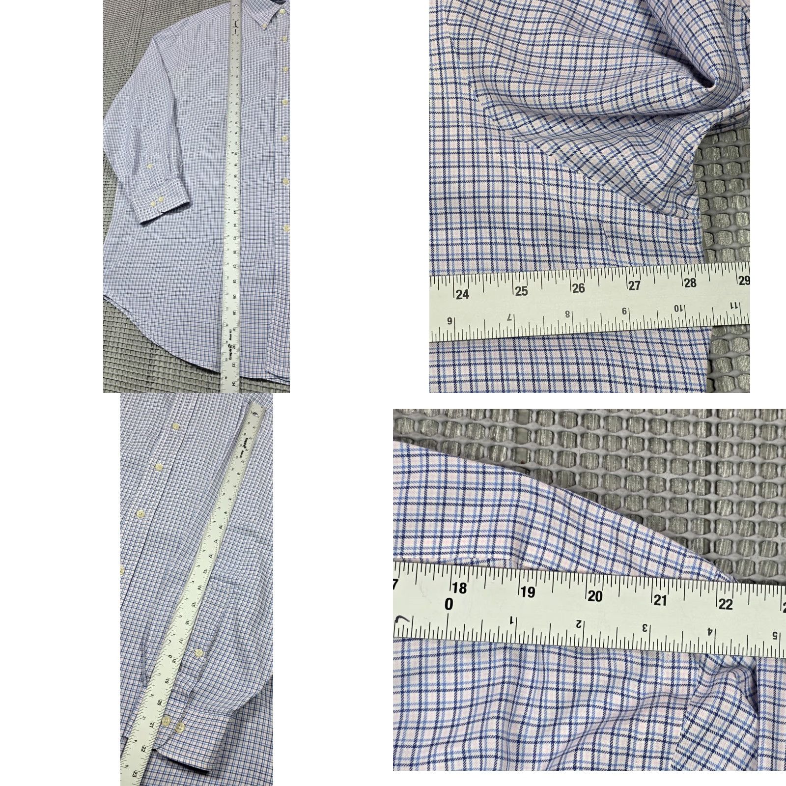 Polo Ralph Lauren VINTAGE Polo Ralph Lauren Tattersal Button Up Long Sleeve Shirt Mens 17.5-32/33 Plaid Blue White Pink OCBD 100% Cotton Size US XXL / EU 58 / 5 - 8 Thumbnail