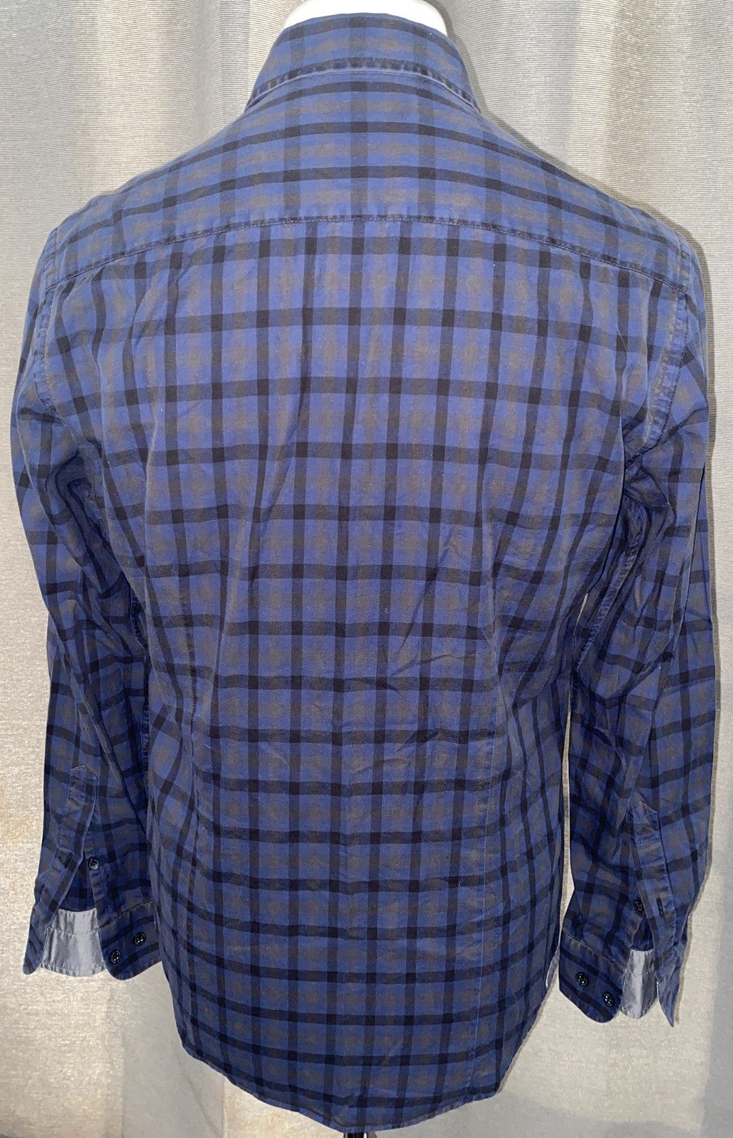 Aquascutum Aquascutum - Shirt - Checked Blue, Black & Grey - Small Size US S / EU 44-46 / 1 - 8 Thumbnail