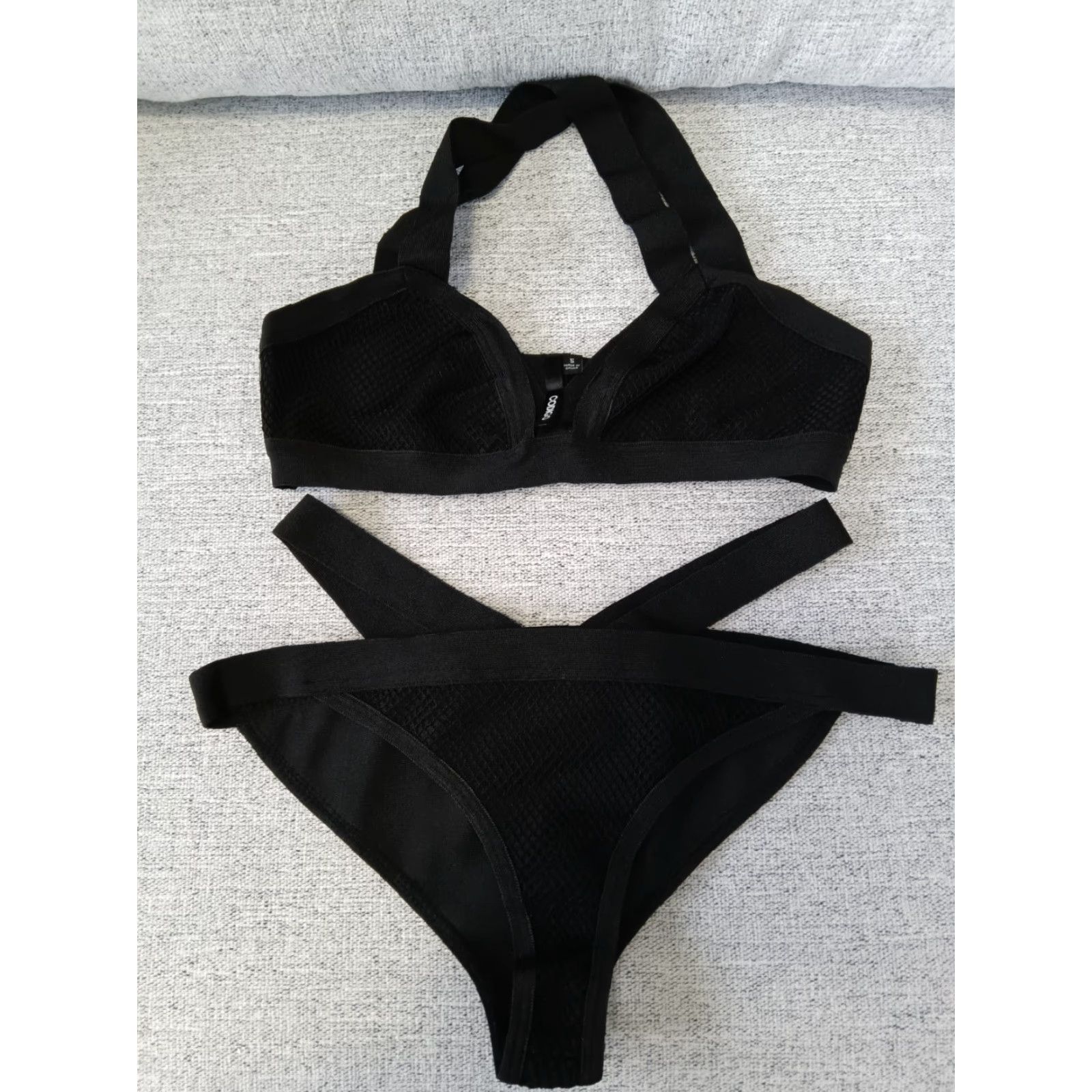 Vintage Codigo 2 Piece Strappy Cheeky Black Bikini Swimsuit Size S Size ONE SIZE - 2 Thumbnail