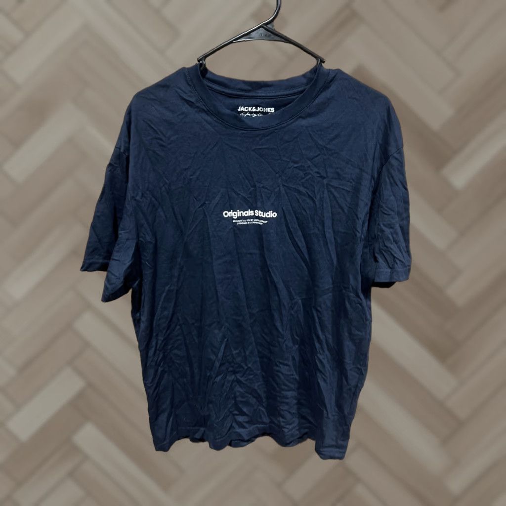 Jack & Jones JACK & JONES Mens Originals Regular Fit T-Shirt Top M Blue Cotton Shirt Short Sleeve Casual 90s College Designer California Dad Mens Regular Fit Size US M / EU 48-50 / 2 - 1 Thumbnail