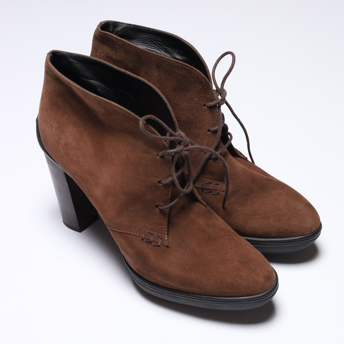 Tod's Tods Suede Brown Pumps Heels Boots Shoes Size US 9.5 / IT 39.5 - 2 Thumbnail