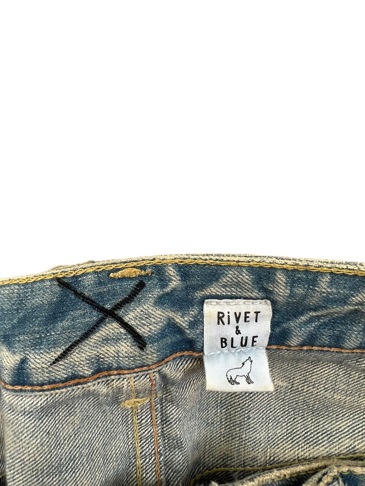 Japanese Brand Rivet & Blue Japan Distressed Muddy Denim Jeans Size US 30 / EU 46 - 22 Thumbnail