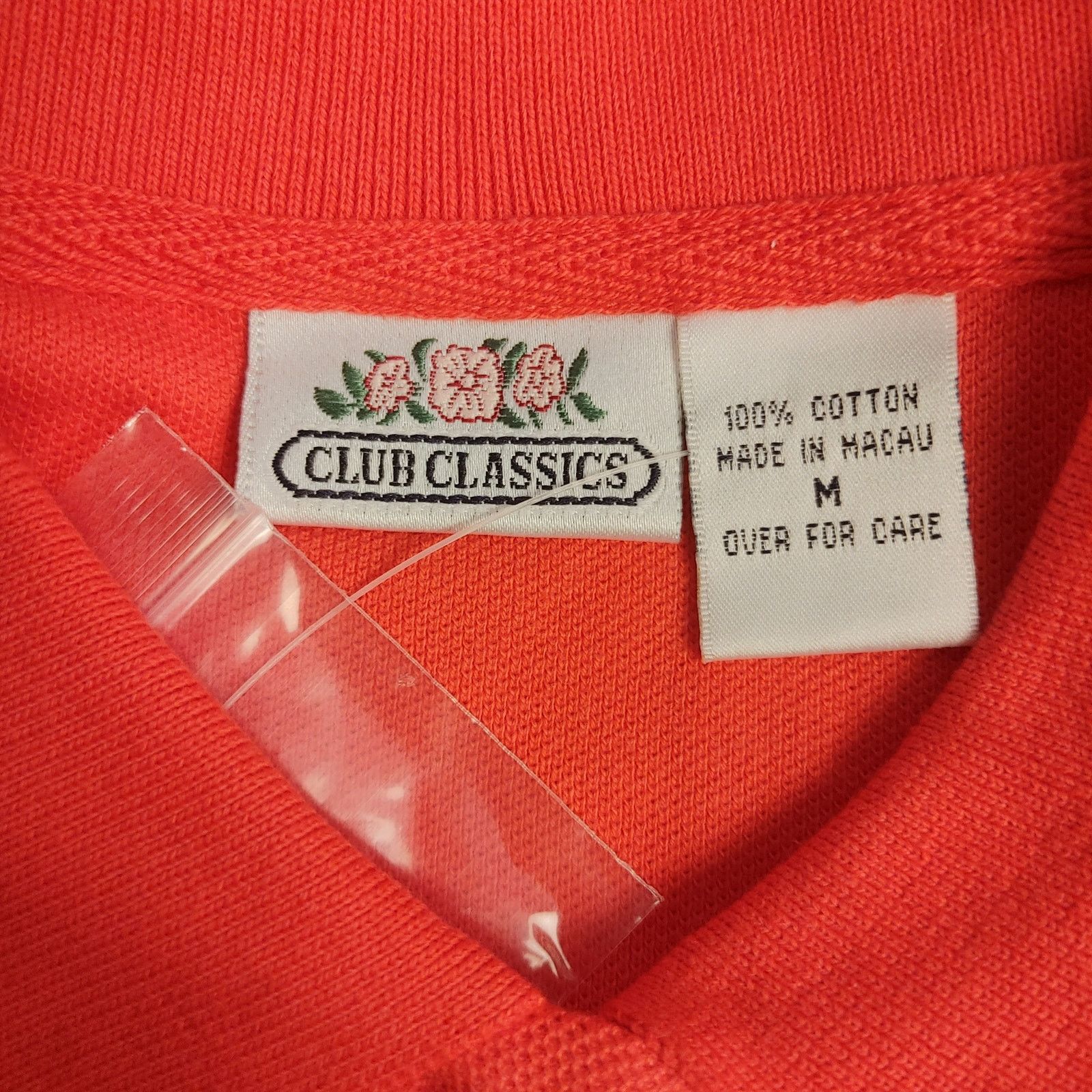 Other Club Classics Women's M Orange 3/4 Bttn Up Polo T-Shirt Size M / US 6-8 / IT 42-44 - 3 Thumbnail