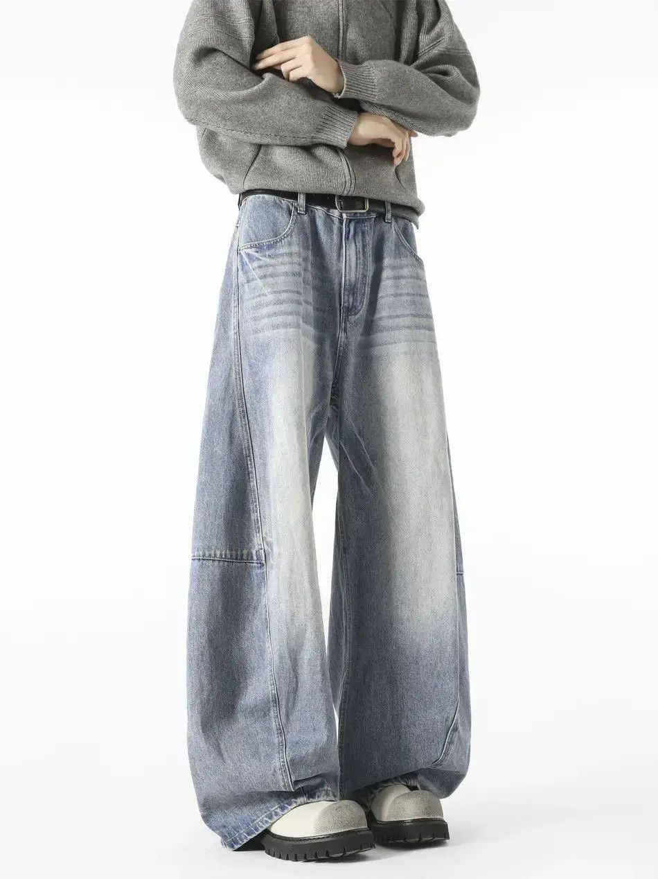 Japanese Brand Retro loose wide leg slightly flared jeans Size US 32 / EU 48 - 4 Thumbnail