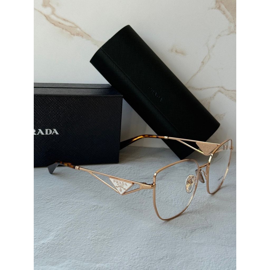 Prada NEW Prada PRA54VD Eyeglasses Frames in Rose Gold White Size ONE SIZE - 5 Thumbnail