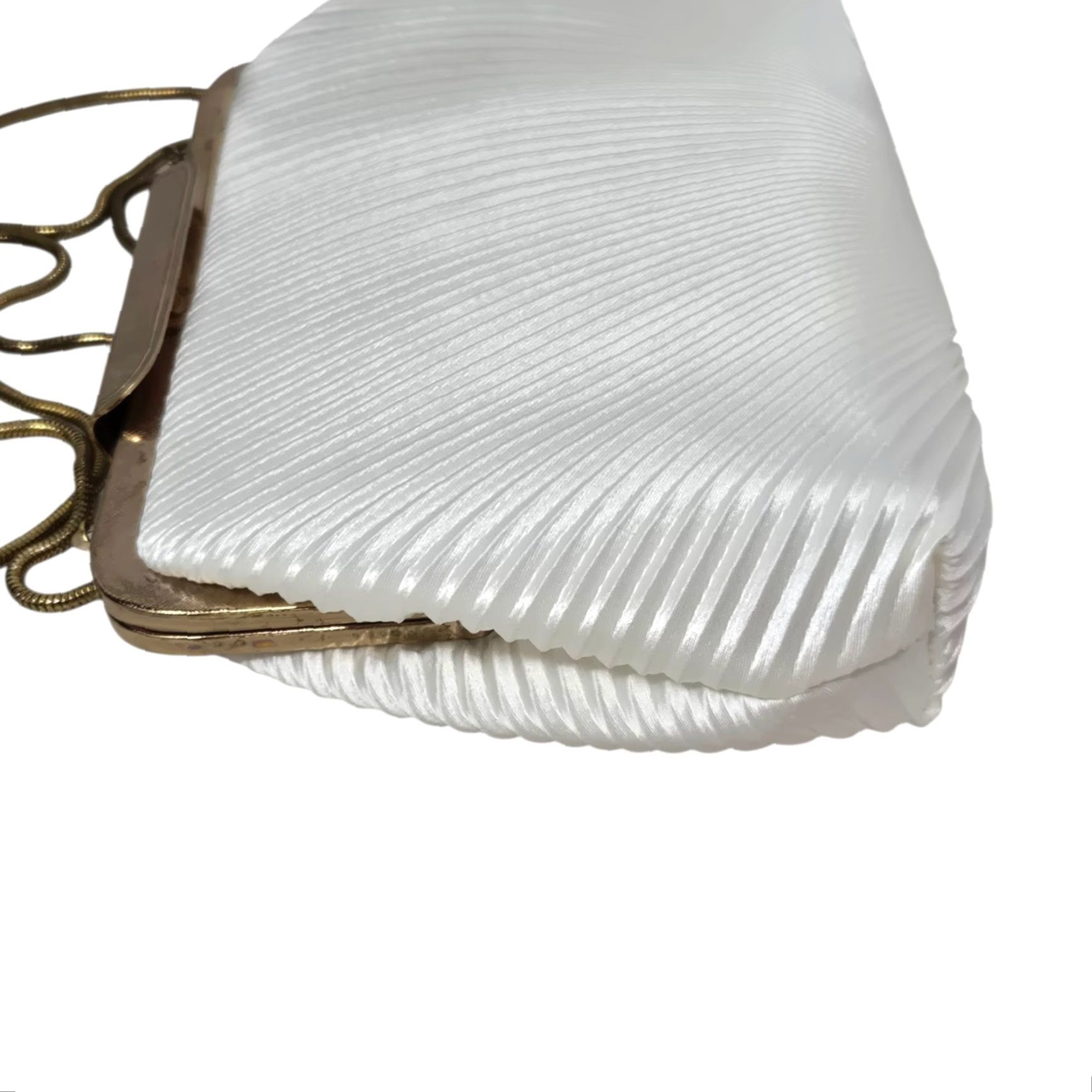 MCM VINTAGE MCM Jeweled Handle Pleated Clutch Ivory Champagne Evening Bag Women or Girls? Size ONE SIZE - 5 Thumbnail
