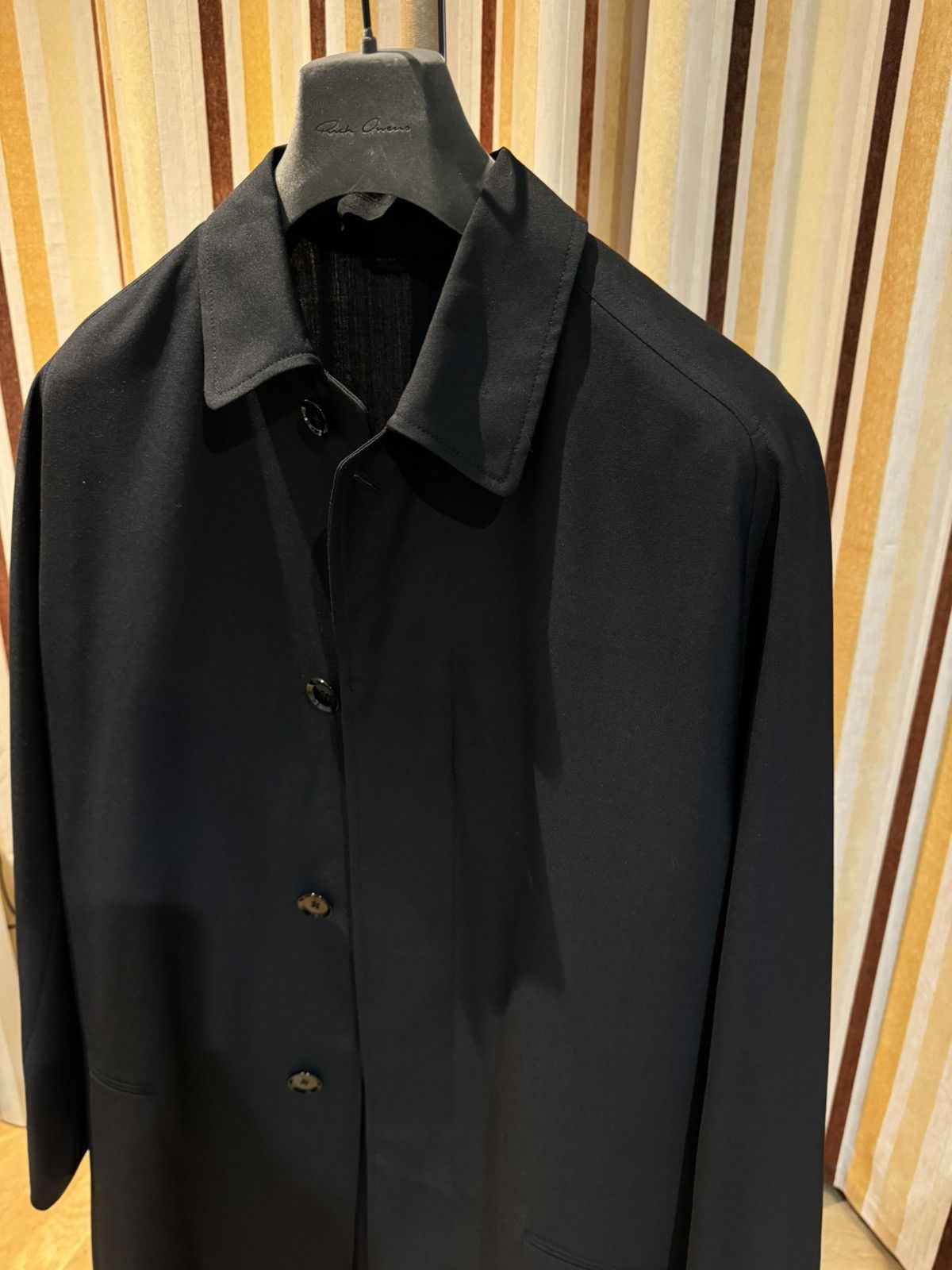 Lemaire Lemaire Men’s Black Wool Raglan Light Coat Trench Coat 50 Size US M / EU 48-50 / 2 - 9 Thumbnail