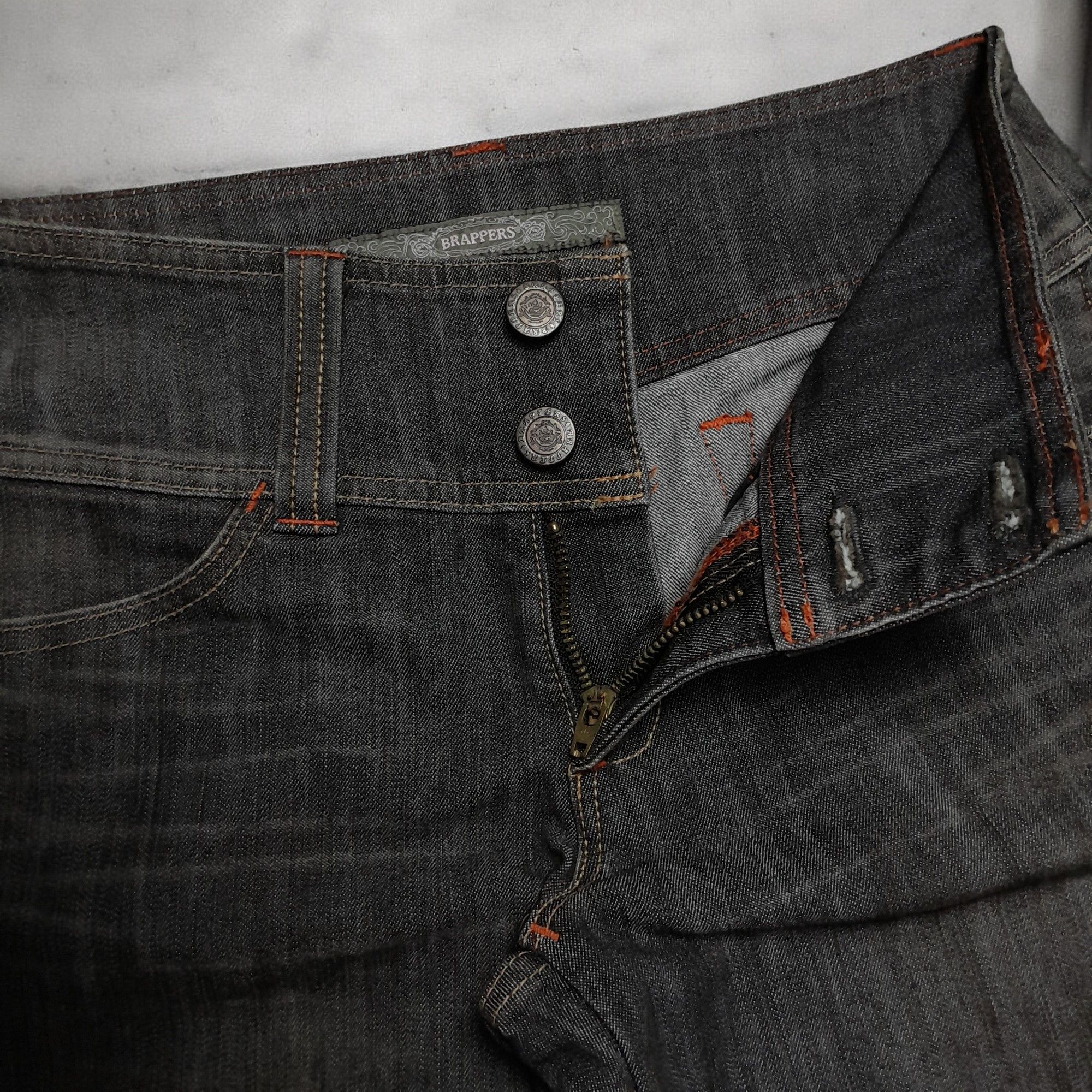 Japanese Brand × Tornado Mart Brappers Dark Grey Flare Denim Size US 30 / EU 46 - 7 Thumbnail