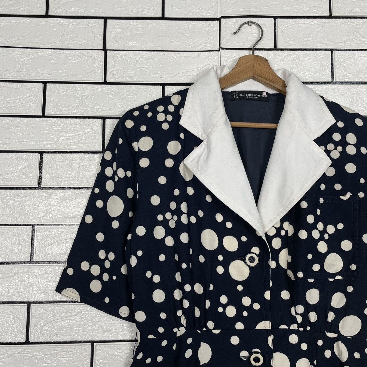 Jean-Louis Scherrer Vintage 80s Jean Louis Scherrer Polka Dot Design Dress Size M / US 6-8 / IT 42-44 - 7 Thumbnail