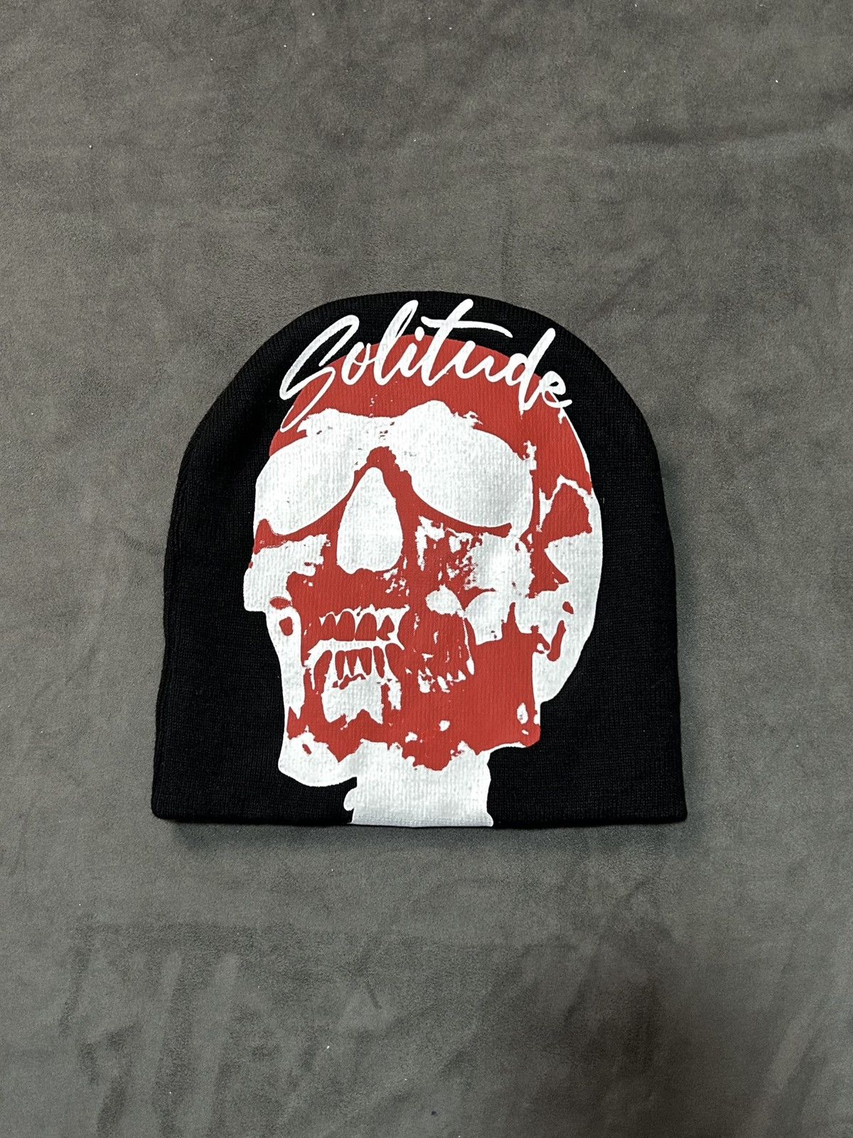 Japanese Brand Rare Solitude Graphic No Cuff Knit Black Beanie Hats OS Size ONE SIZE - 1 Thumbnail