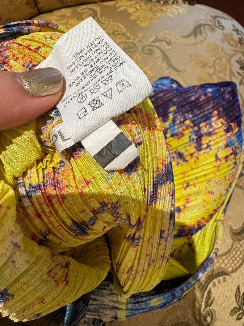 Issey Miyake Issey Miyake size:3 Yellow and blue pleated starry sky sho Size XS / US 0-2 / IT 36-38 - 5 Thumbnail