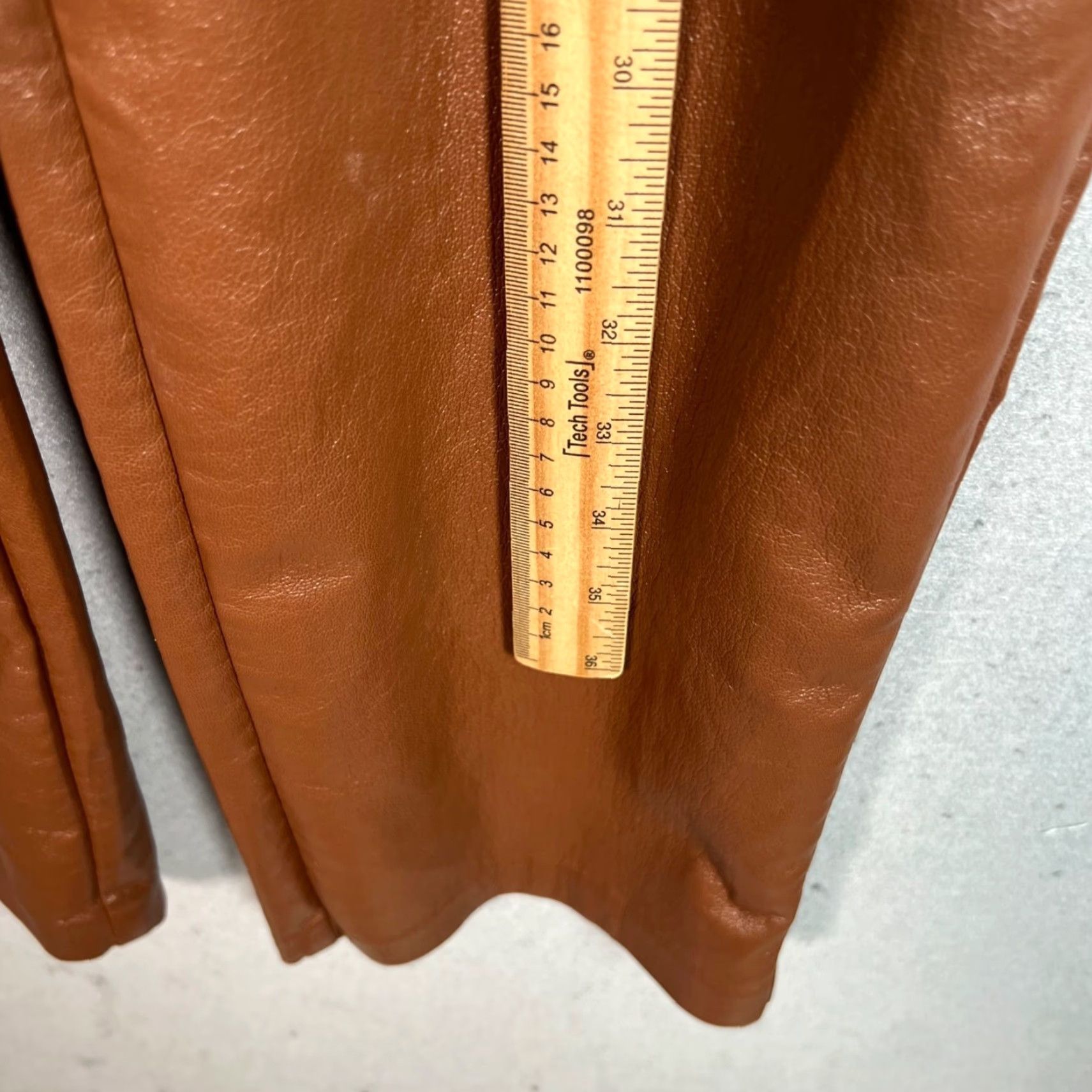 Vintage Wilfred Womens Size 10 Faux Leather High-Waisted Brown Pants Size 32" / US 10 / IT 46 - 6 Thumbnail