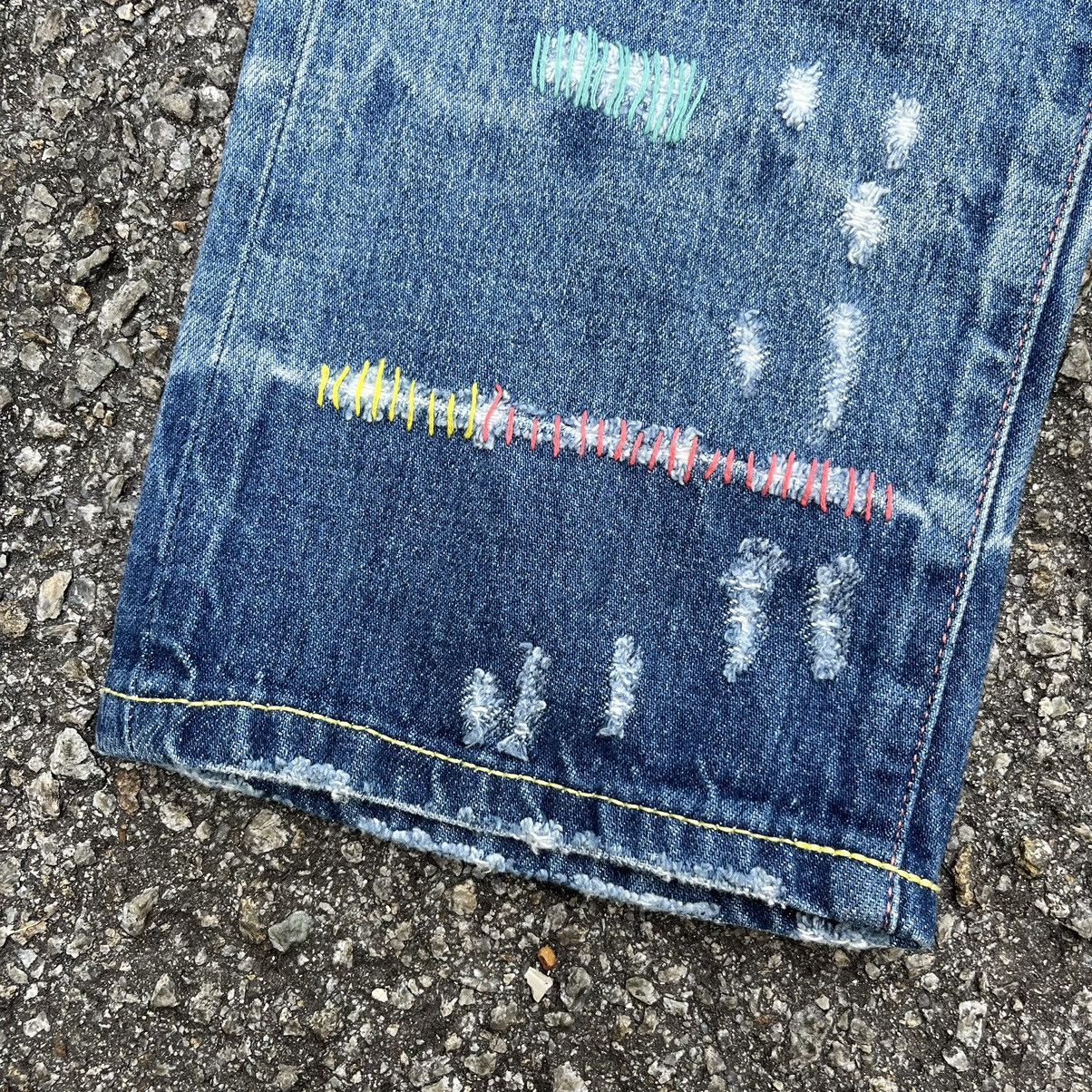 Issey Miyake TSUMORI CHISATO DISTRESSED DENIM LOW RISE JEANS Size US 30 / EU 46 - 3 Thumbnail