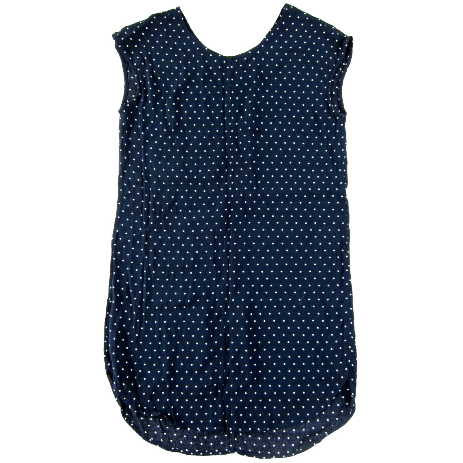 Madewell Madewell Navy Blue White Polka Dot Cap Sleeve Tunic Shift Dress Small Size S / US 4 / IT 40 - 2 Thumbnail