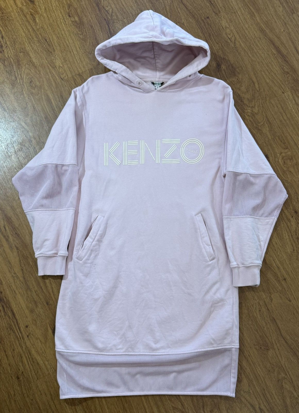 Kenzo Women’s Kenzo Paris Sweater Dress Hoodie Mesh Pink S Size S / US 4 / IT 40 - 1 Thumbnail