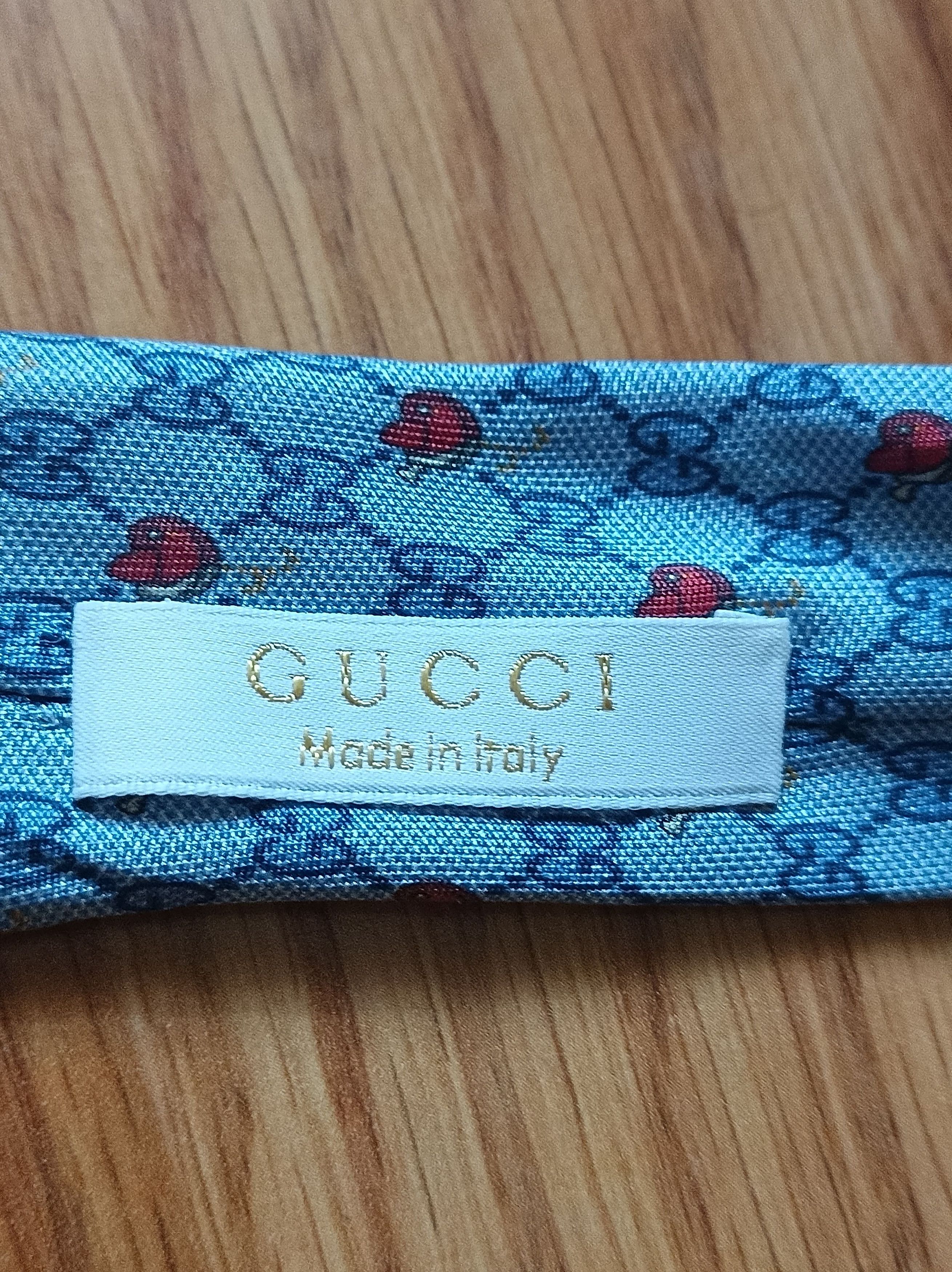 Gucci Gucci GG Pattern Rare Blue Slim Silk Mens Tie Size ONE SIZE - 7 Thumbnail
