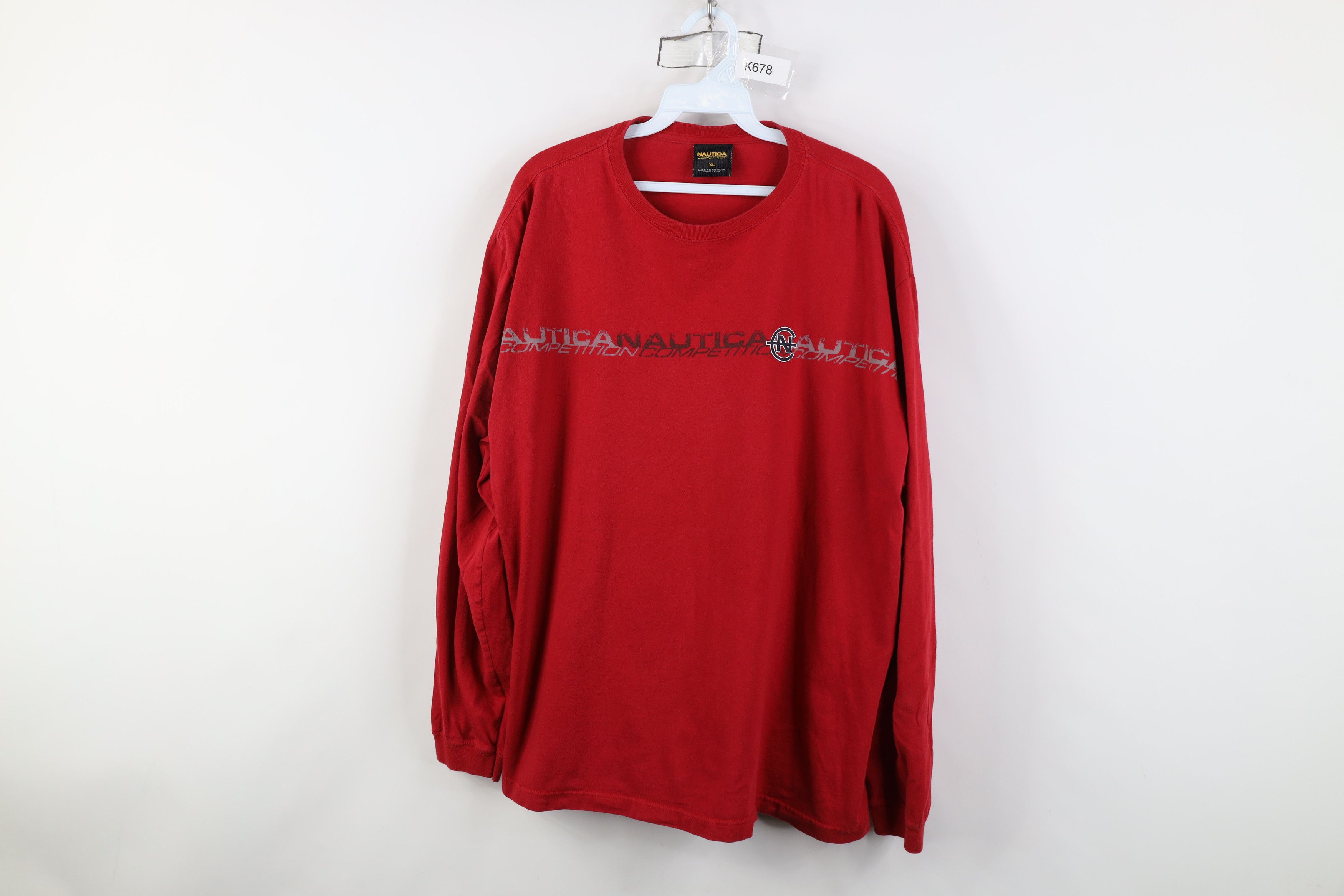 Nautica Vintage 90s Nautica Competition Long Sleeve T-Shirt Red Size US XL / EU 56 / 4 - 1 Thumbnail