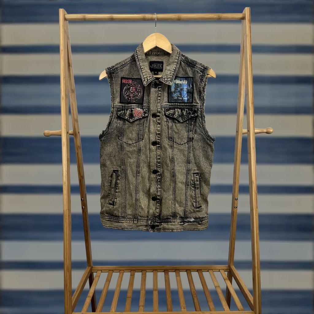 Denime VTG Slayer Deicide Entombed Death Metal Patch Faded Worn Denim Vest M Blue Denim Vest Mens Leather? Size US M / EU 48-50 / 2 - 1 Thumbnail