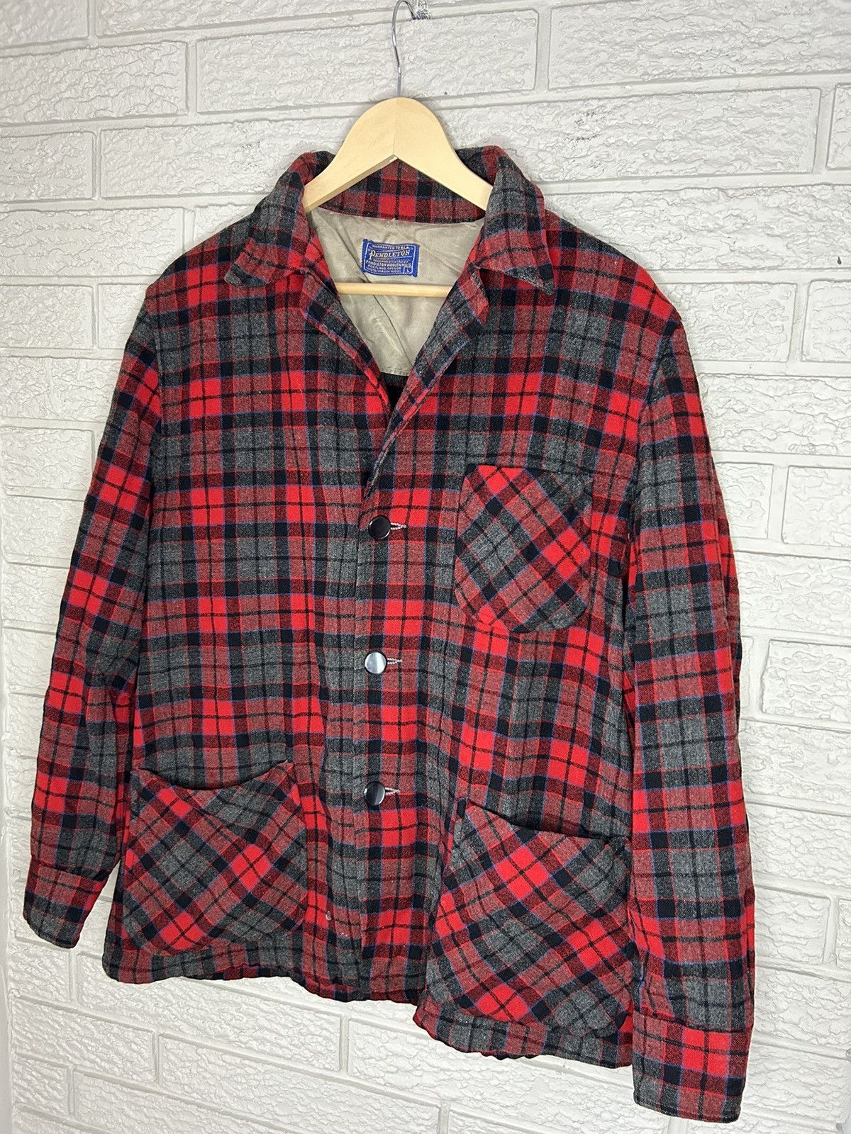 Pendleton × Vintage Vintage 60s Pendleton Wool Tartan Plaid Button Up Flannel Size US L / EU 52-54 / 3 - 2 Thumbnail