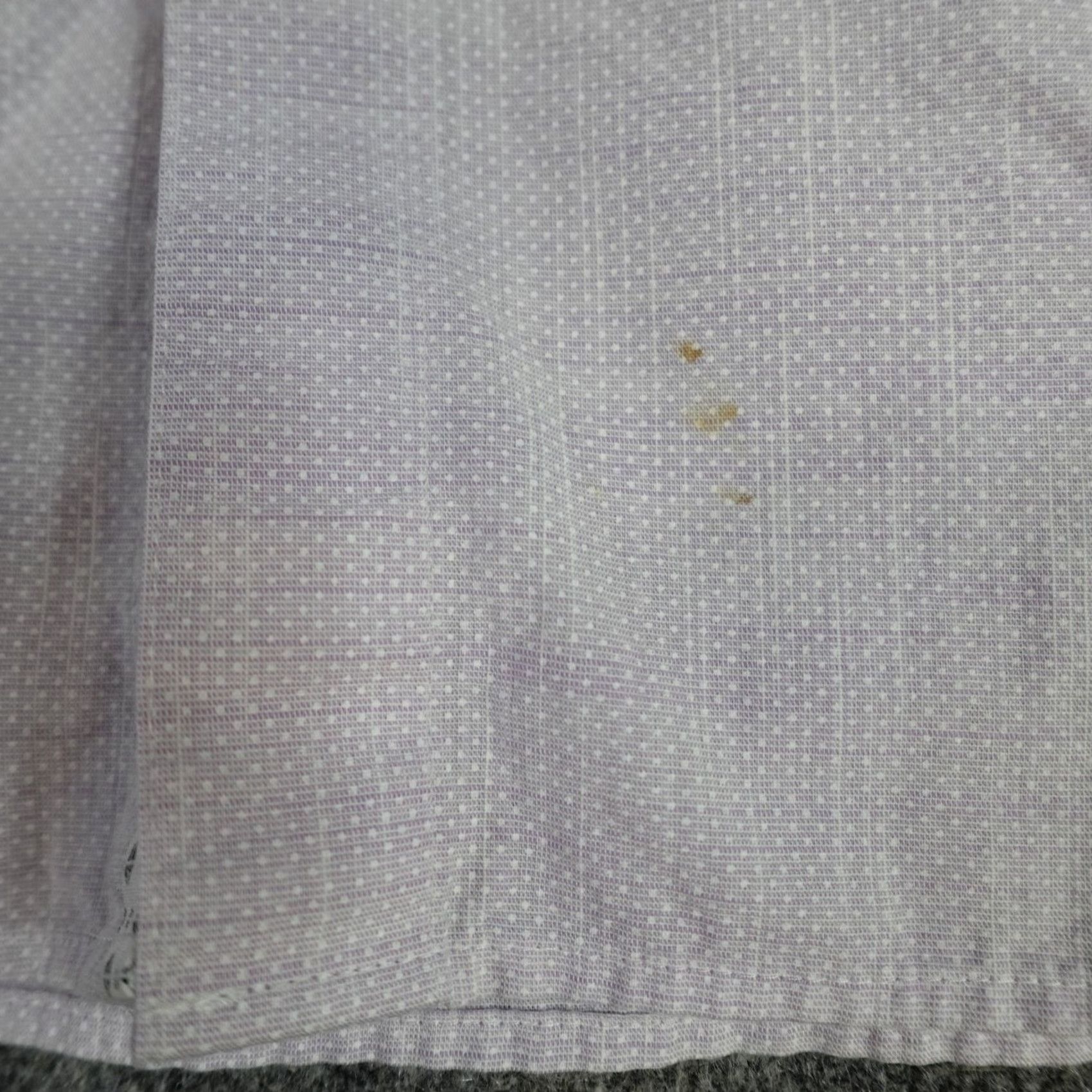 Ted Baker Ted Baker Mens Shirt L Purple Solid Short Sleeve Button-Up Collared Cotton Size US L / EU 52-54 / 3 - 2 Thumbnail