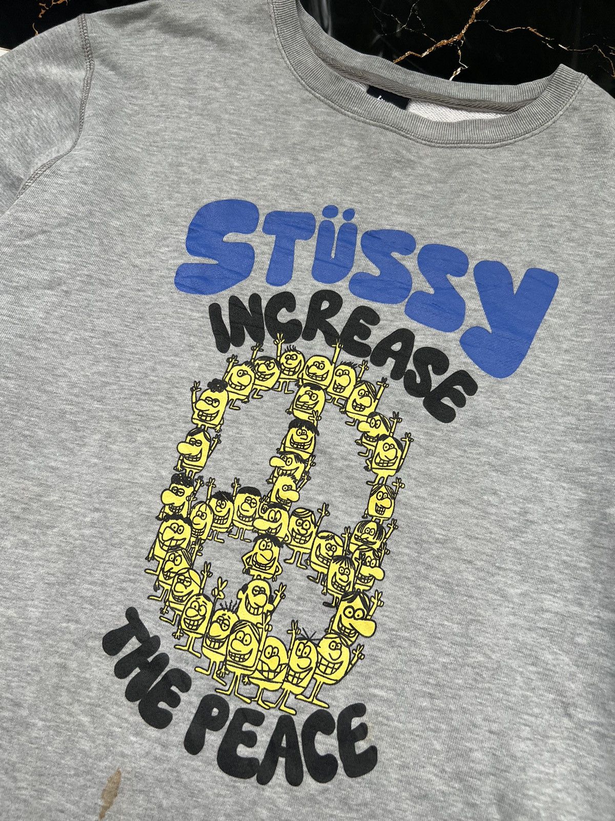 00s Stussy Hippie Logo Vintage Y2K Oversized Sweatshirt