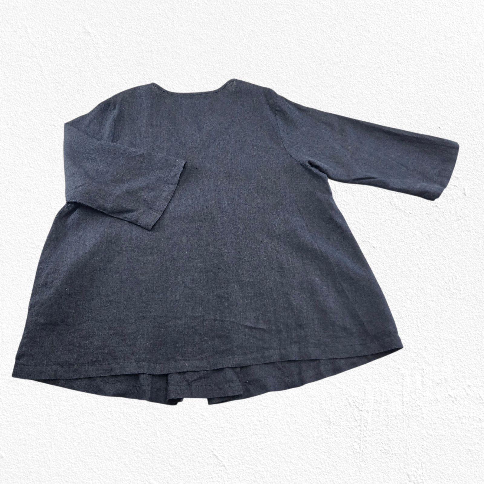 FLAX Y2K Vintage NWT FLAX Black Linen Tunic Top Size XL Size XL / US 12-14 / IT 48-50 - 9 Thumbnail