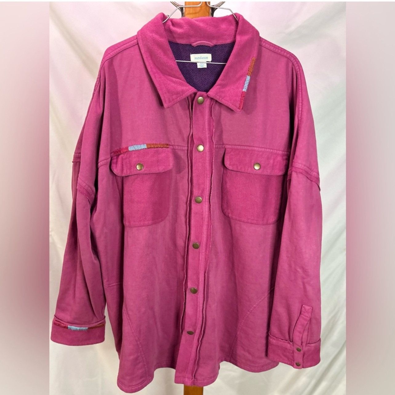 Other Sundance Pink Cotton Fleece Shirt Jacket Artsy Size XXL Size US XXL / EU 58 / 5 - 1 Thumbnail