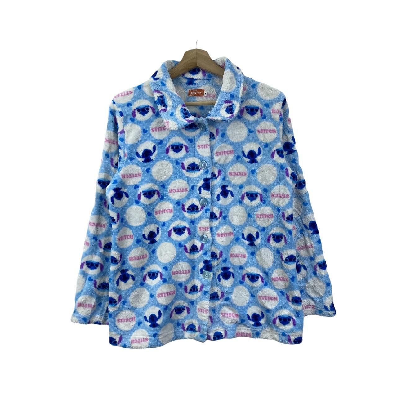 Disney Vtg 90’ DISNEY LILO STITCH Aop All Over Print Blouse Jacket Size L / US 10 / IT 46 - 1 Thumbnail