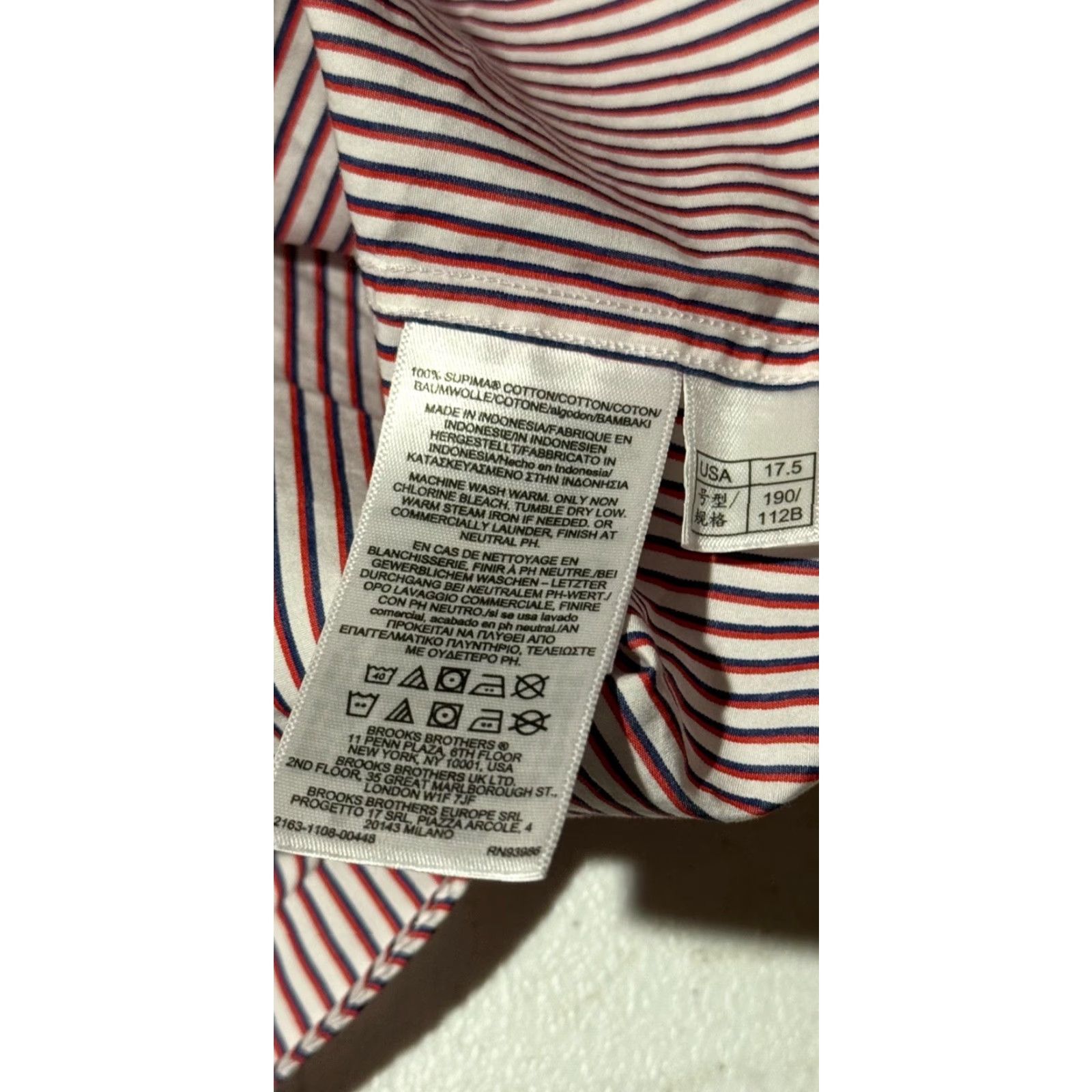 Brooks Brothers Brooks Brothers Button-Down Shirt Men Sz 17.5 34 Striped Blue 100% Supima Cotton Classic Preppy Office Size US XXL / EU 58 / 5 - 7 Thumbnail