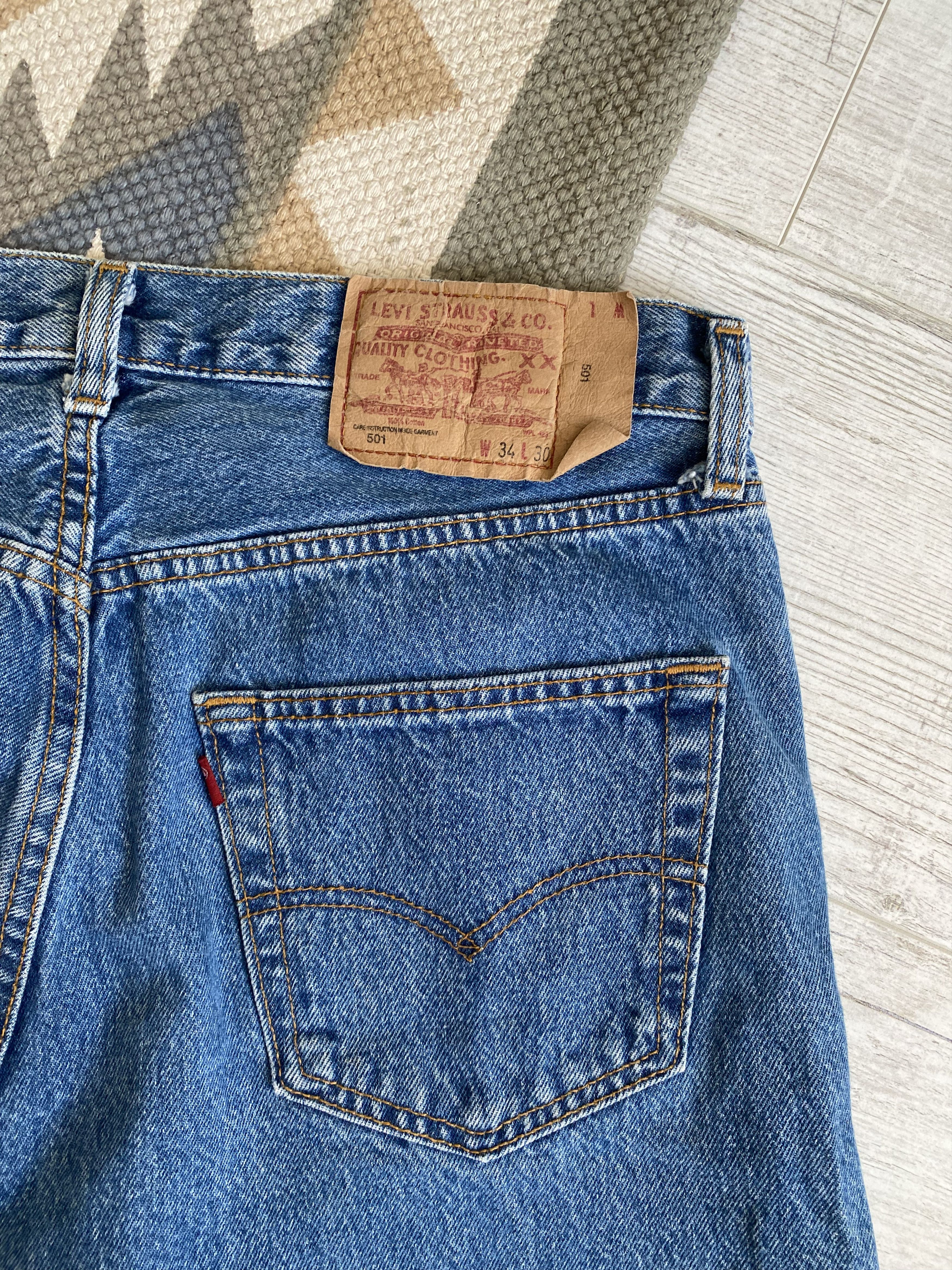 Levi's Vintage Levis Cotton Blue Washed Straight Jeans Size US 34 / EU 50 - 10 Thumbnail