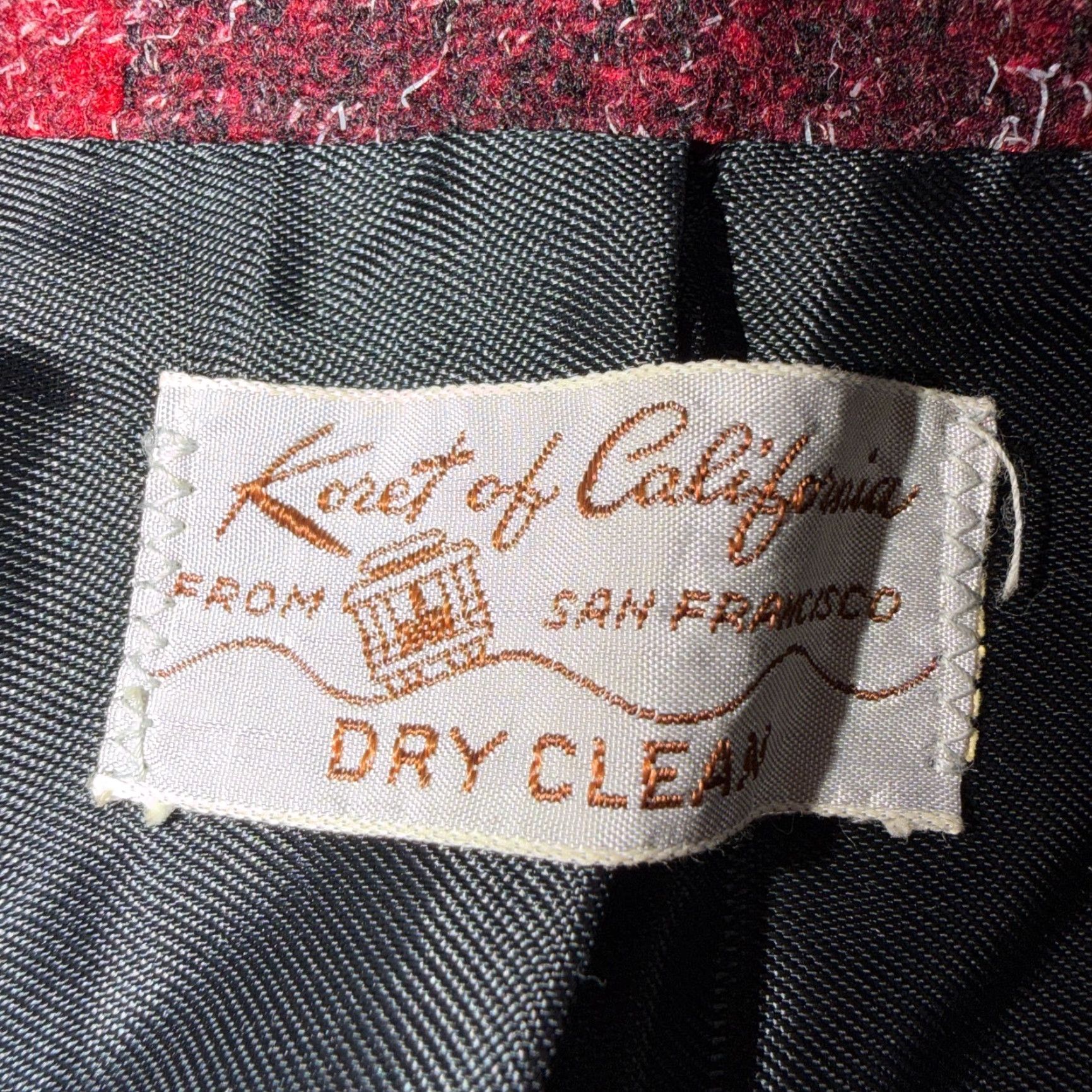 VTG Koret of California Skirt Womens Small Red Midi Rockabilly Suit Jacket