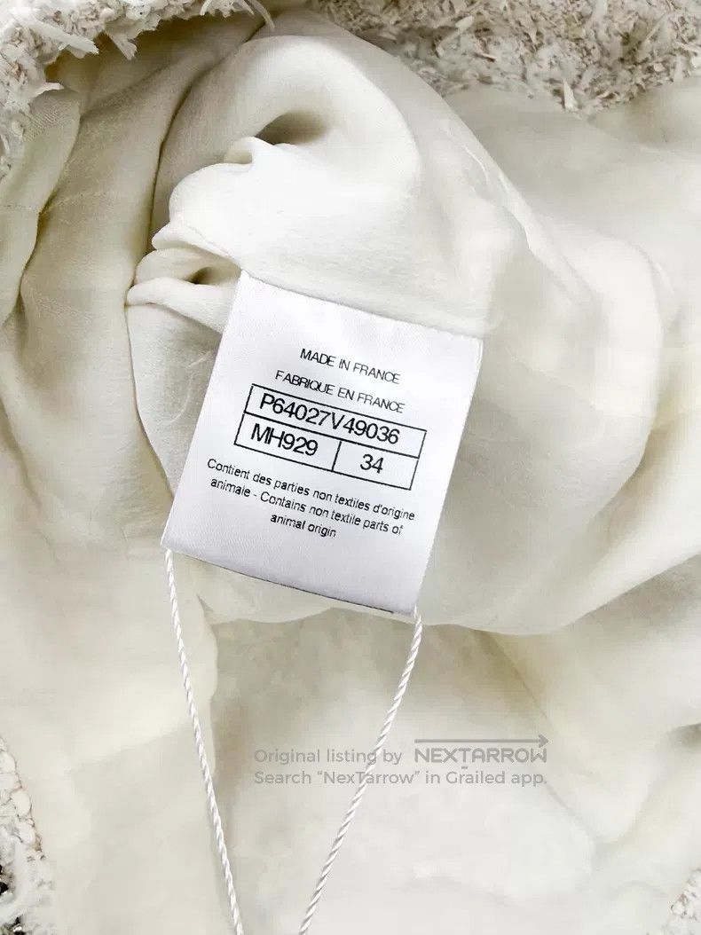 Chanel Chanel White ruffle tassel tweed woven long-sleeved jacket Size XXS / US 00 / IT 34 - 5 Thumbnail
