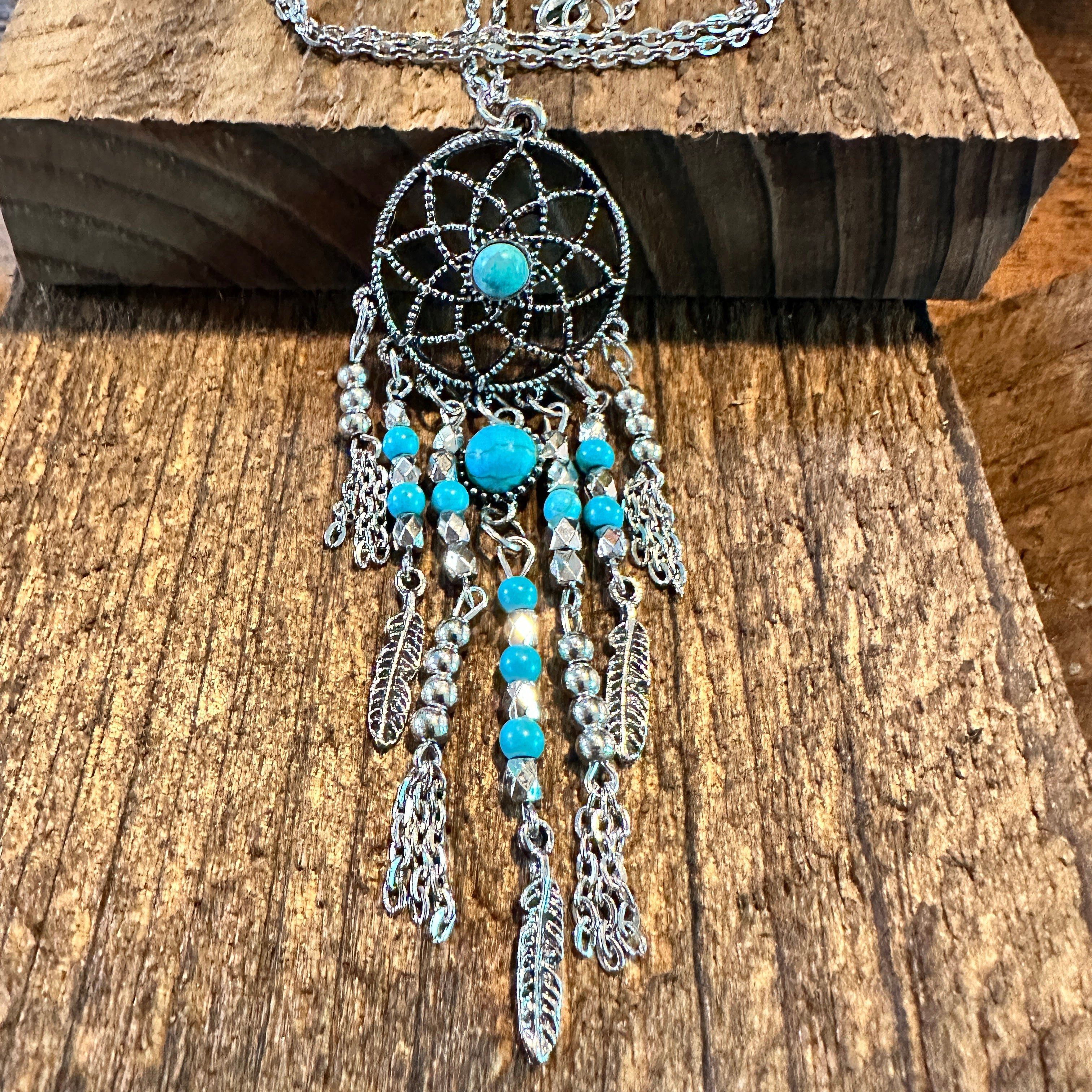 Other Turquoise Dream Catcher Tassel Necklace - Bohemian Native Am Size ONE SIZE - 4 Thumbnail