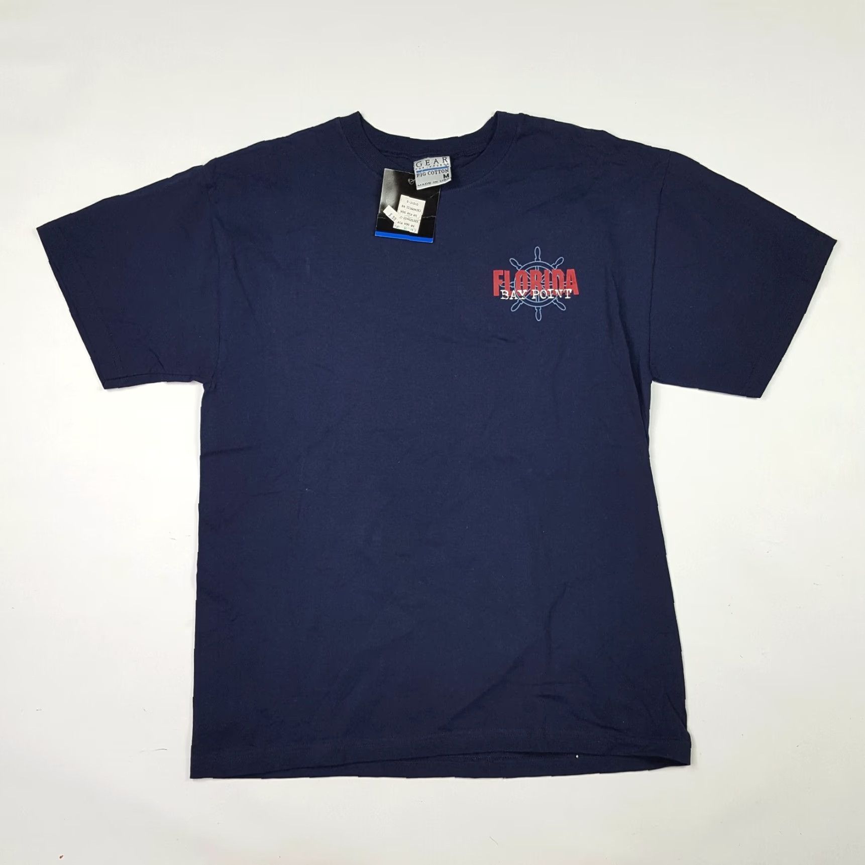Nautica VINTAGE Bay Point Florida Nautical Outfitters Men's M Navy Boat T Shirt Preppy Size US M / EU 48-50 / 2 - 5 Thumbnail