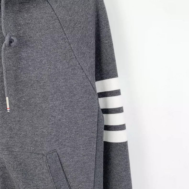 Thom Browne Thom browne Dark gray classic four-bar hooded drawstring zi Size US L / EU 52-54 / 3 - 4 Thumbnail