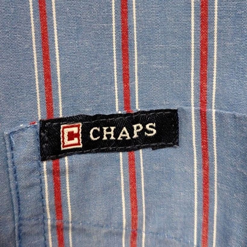 Chaps VINTAGE Chaps Shirt Blue Striped Long Sleeve Size L Mens Size US L / EU 52-54 / 3 - 3 Thumbnail