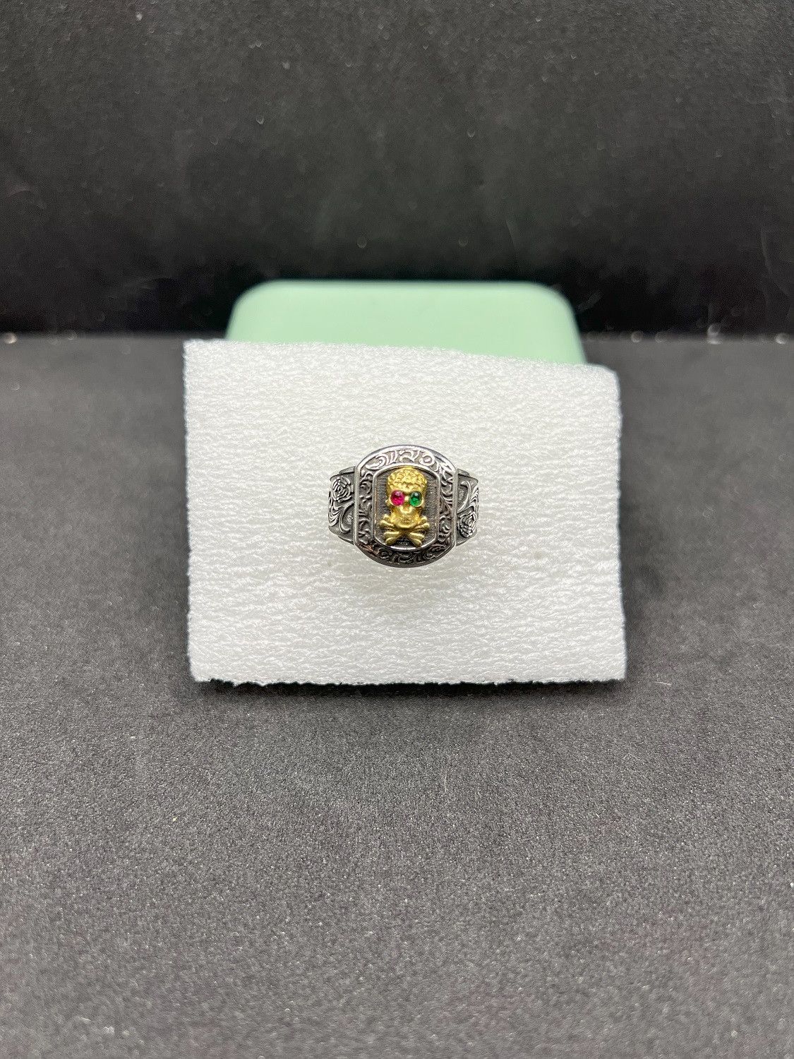 Jewelry x Jw Gold Skull Silver Ring - Size 8.25, Men's
