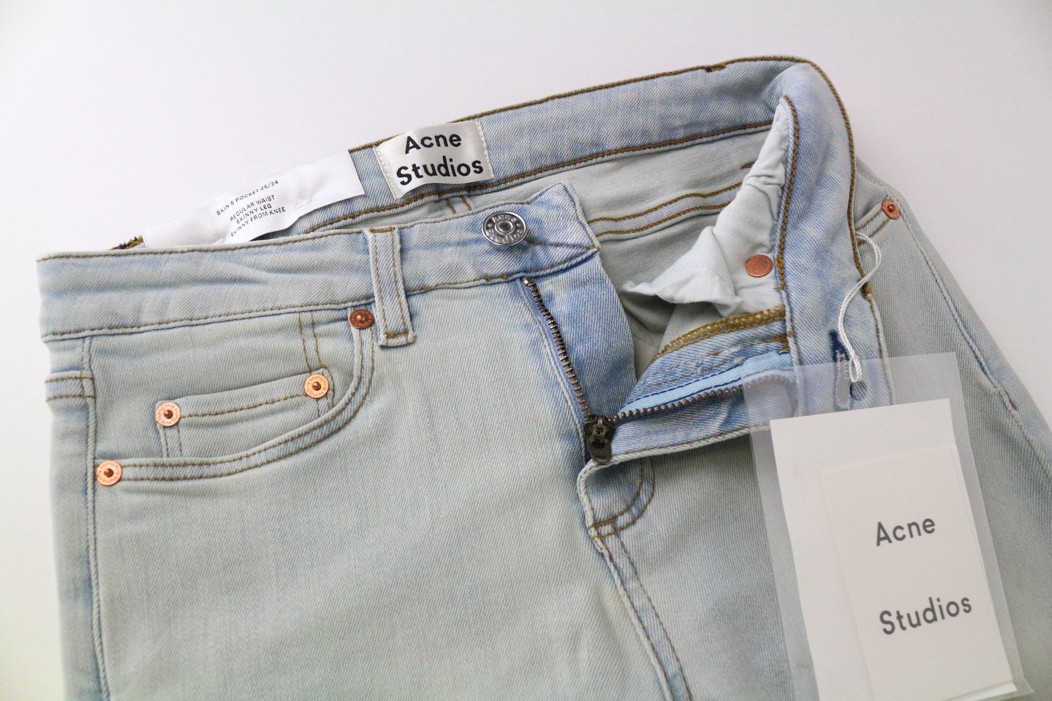 Acne Studios SKIN 5 POCKET W25/L34 Light Blue Skinny Jeans 74670 Size 25" / US 0 / IT 36 - 3 Thumbnail