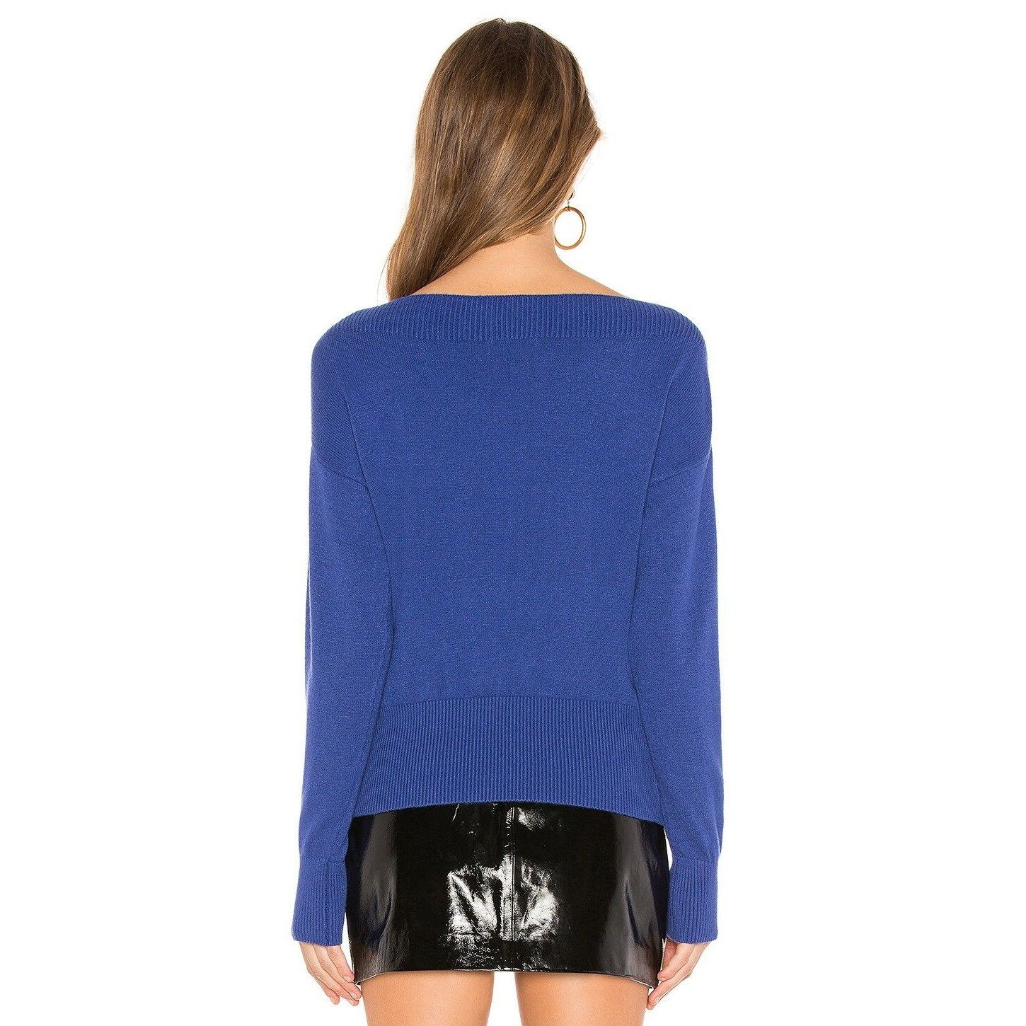 Lovers and Friends Lovers and Friends Luxe Cobalt Blue Off Shoulder Knit Sweate Size XXS / US 00 / IT 34 - 4 Thumbnail