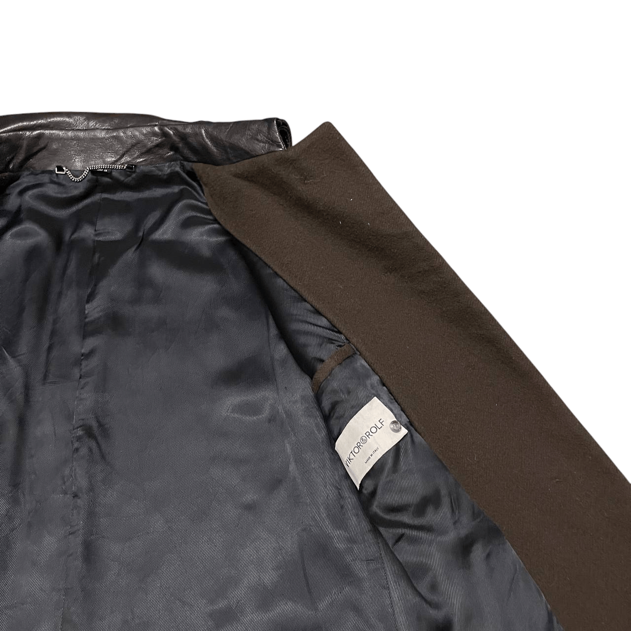 Viktor & Rolf Viktor & Rolf Wool Double Leather Collar Long Coat Size US S / EU 44-46 / 1 - 9 Thumbnail