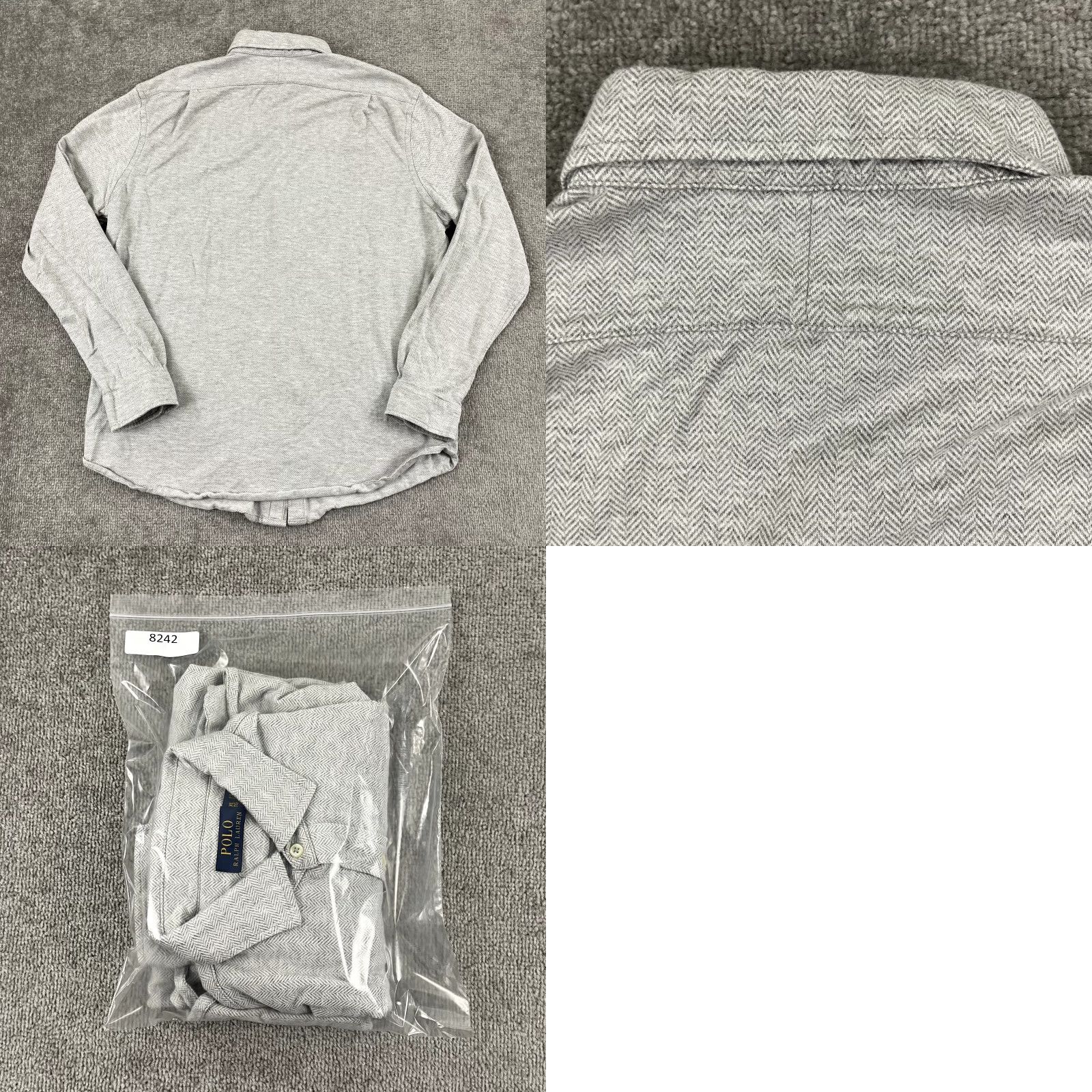 Polo Ralph Lauren Polo Ralph Lauren Shirt Mens Extra Large Gray Herringbone Button Up Long Sleeve Size US XL / EU 56 / 4 - 8 Thumbnail