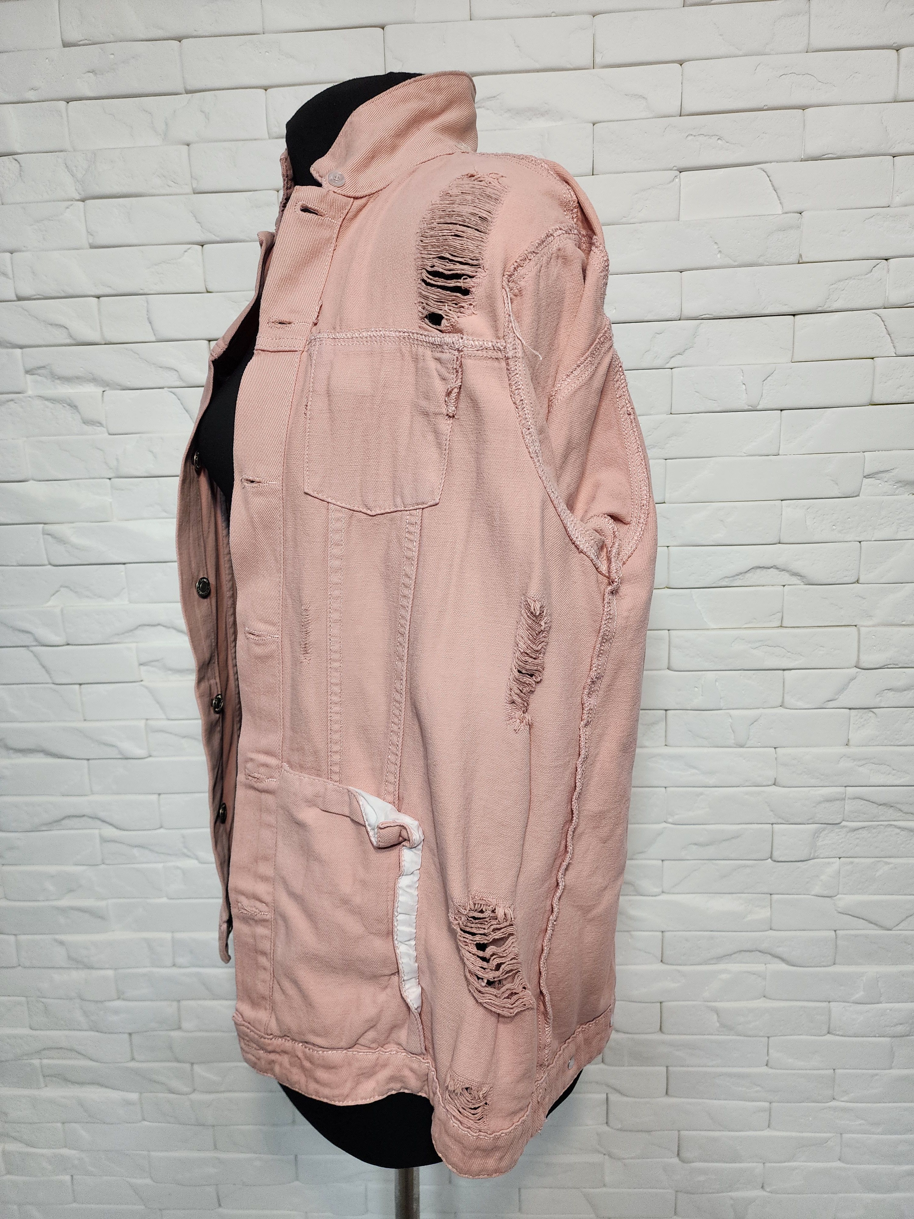 Denim & Co. Pink women's cotton jacket with a decorative design. Size XXL / US 16-18 / IT 52-54 - 10 Thumbnail