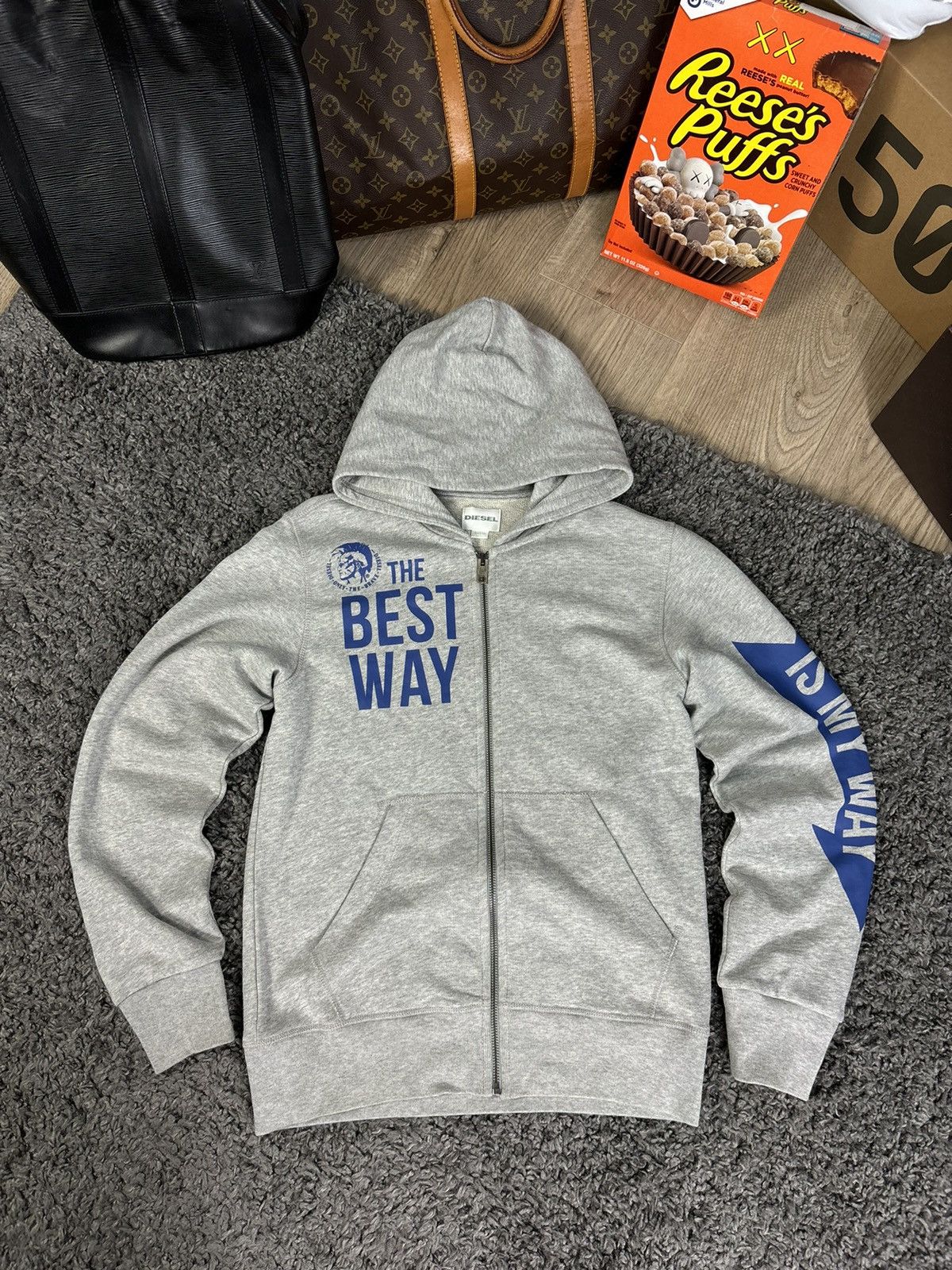 Diesel × Japanese Brand Vintage Y2K Diesel Zip Logo Sweatshirt Hoodie 00s Size US S / EU 44-46 / 1 - 1 Thumbnail