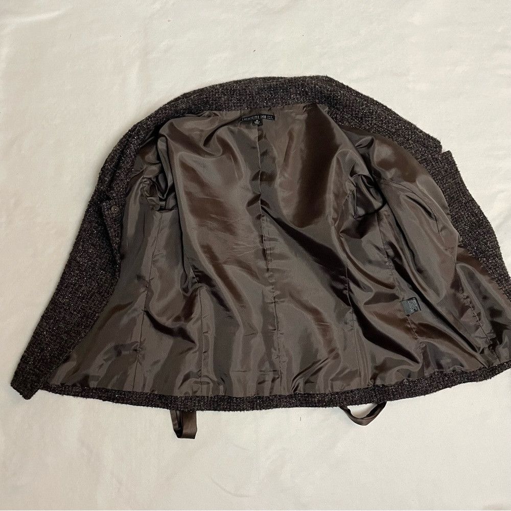 Lafayette 148 Lafayette 148 Wool Blend Short Sleeve Brown Jacket with Sat Size XL / US 12-14 / IT 48-50 - 5 Thumbnail