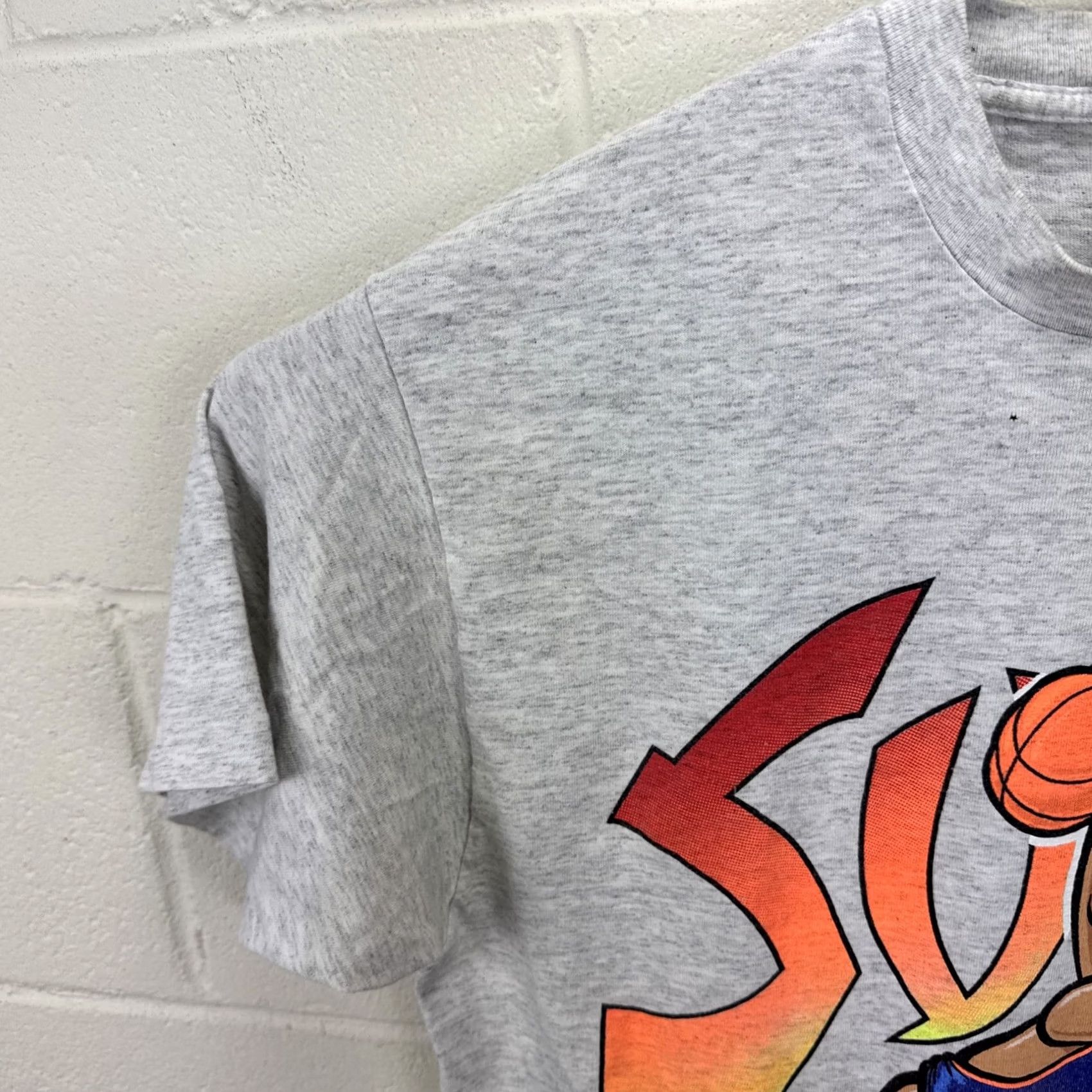 Fruit Of The Loom VINTAGE 90s Sumo Basketball Cartoon Graphic Single Stitch T-Shirt XL Gray Nike Size US XL / EU 56 / 4 - 5 Thumbnail