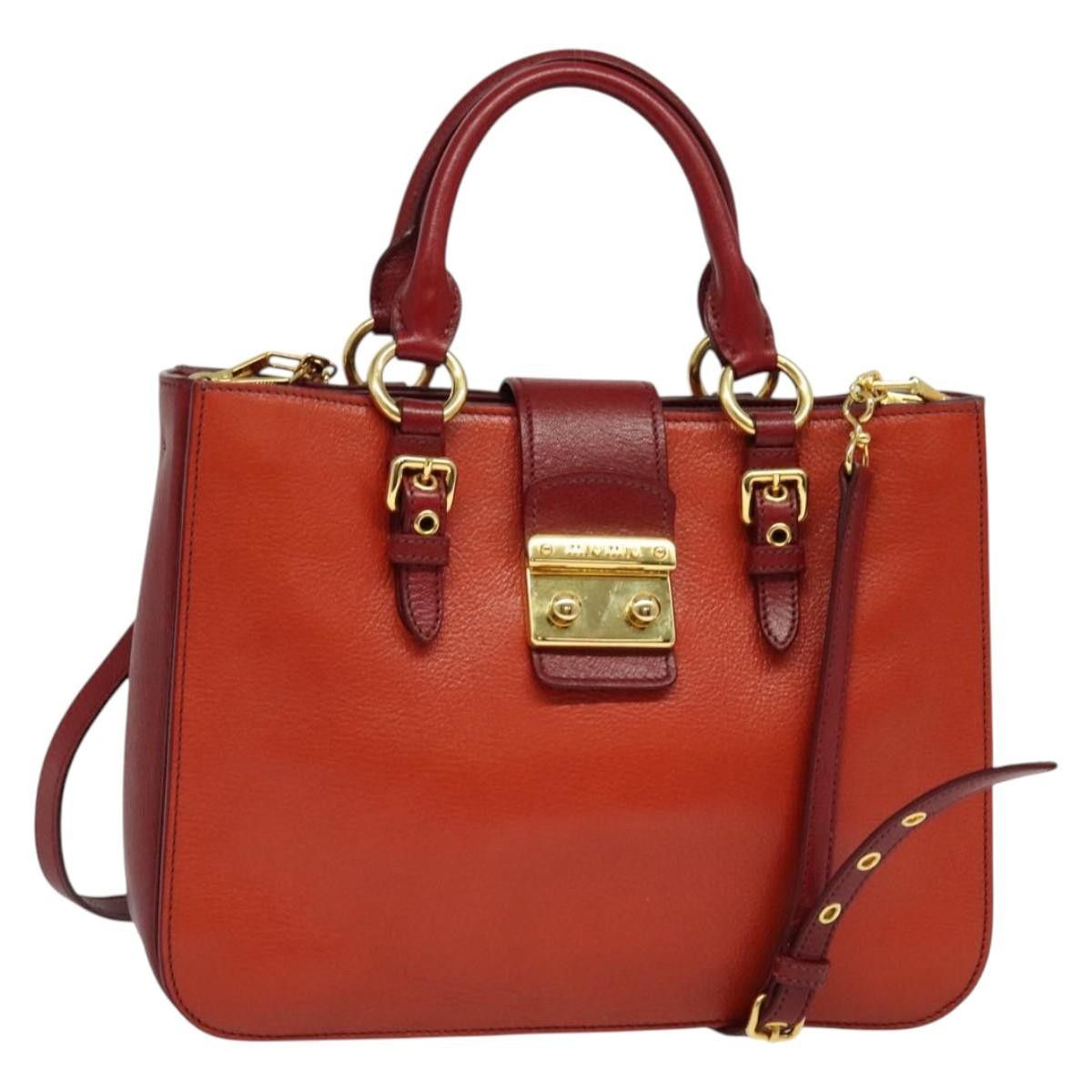 Miu Miu Miu Miu Madras Convertible Lock Tote Leather Size ONE SIZE - 1 Thumbnail