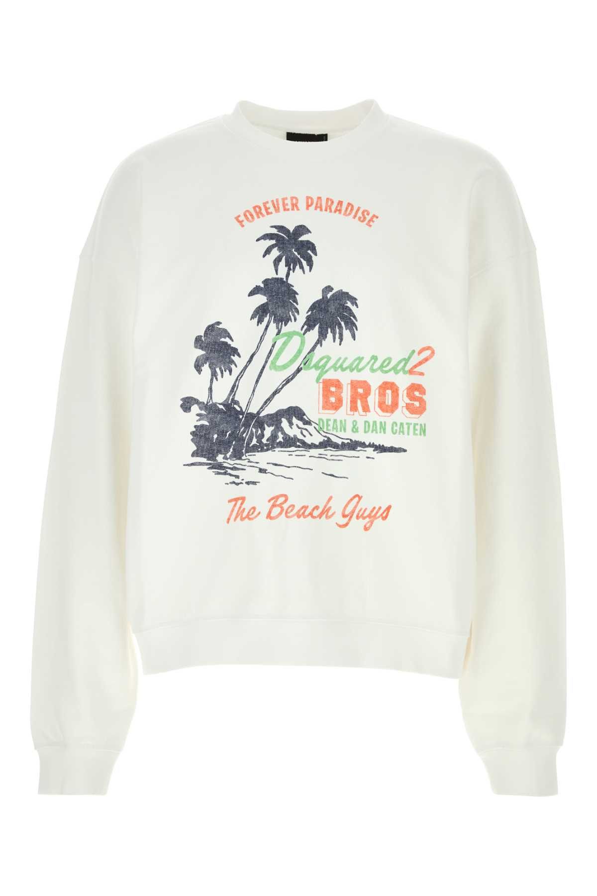 Dsquared2 White Cotton Oversize Sweatshirt Size US S / EU 44-46 / 1 - 1 Thumbnail
