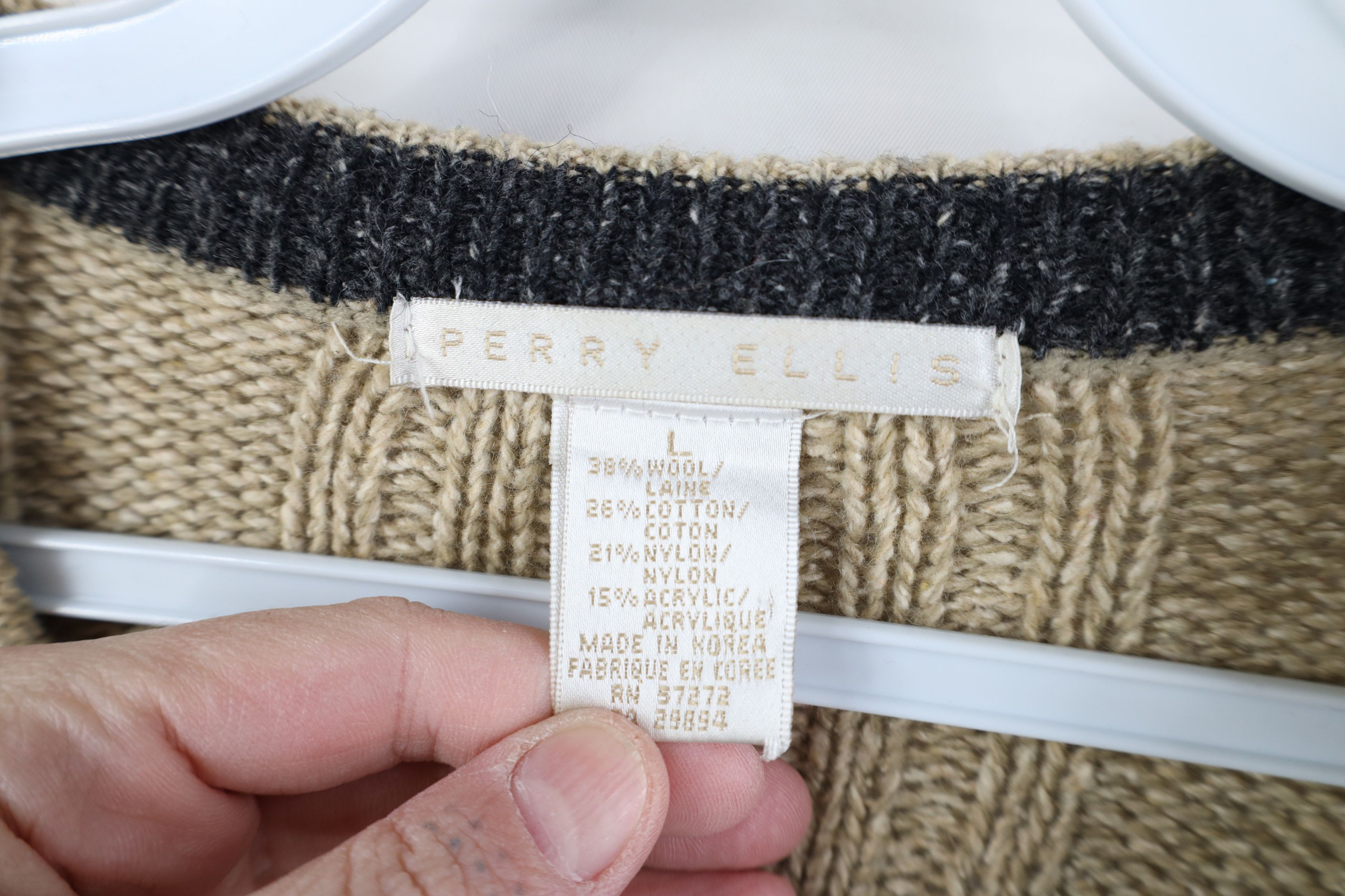 Vintage Vintage 90s Streetwear Chunky Ribbed Cable Knit Sweater Size US L / EU 52-54 / 3 - 7 Thumbnail